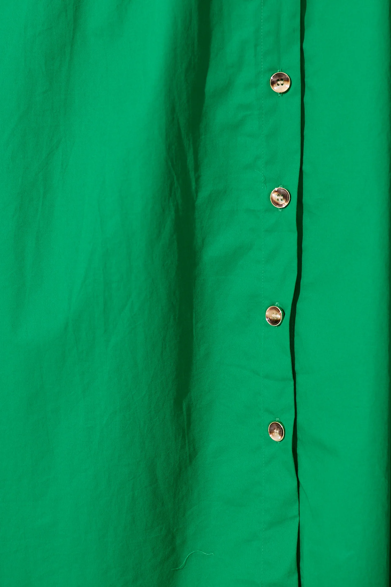 Adrienne Midi Shirt Dress in Green Cotton - Image 6