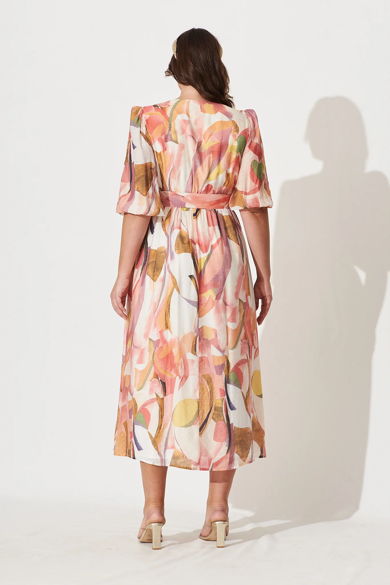 Adrina Maxi Dress In White With Multi Floral - Image 5