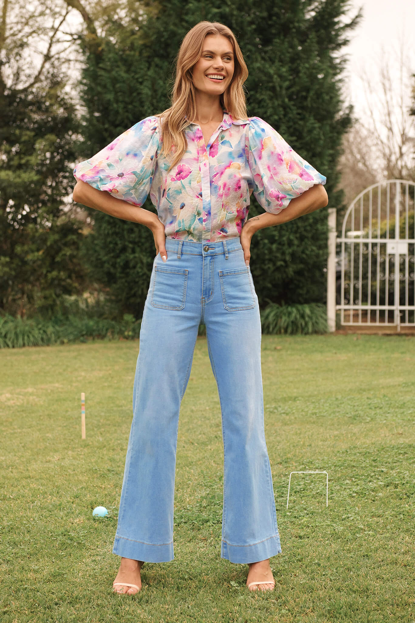 Aeryn Shirt In Pastel Watercolour Floral - Image 7
