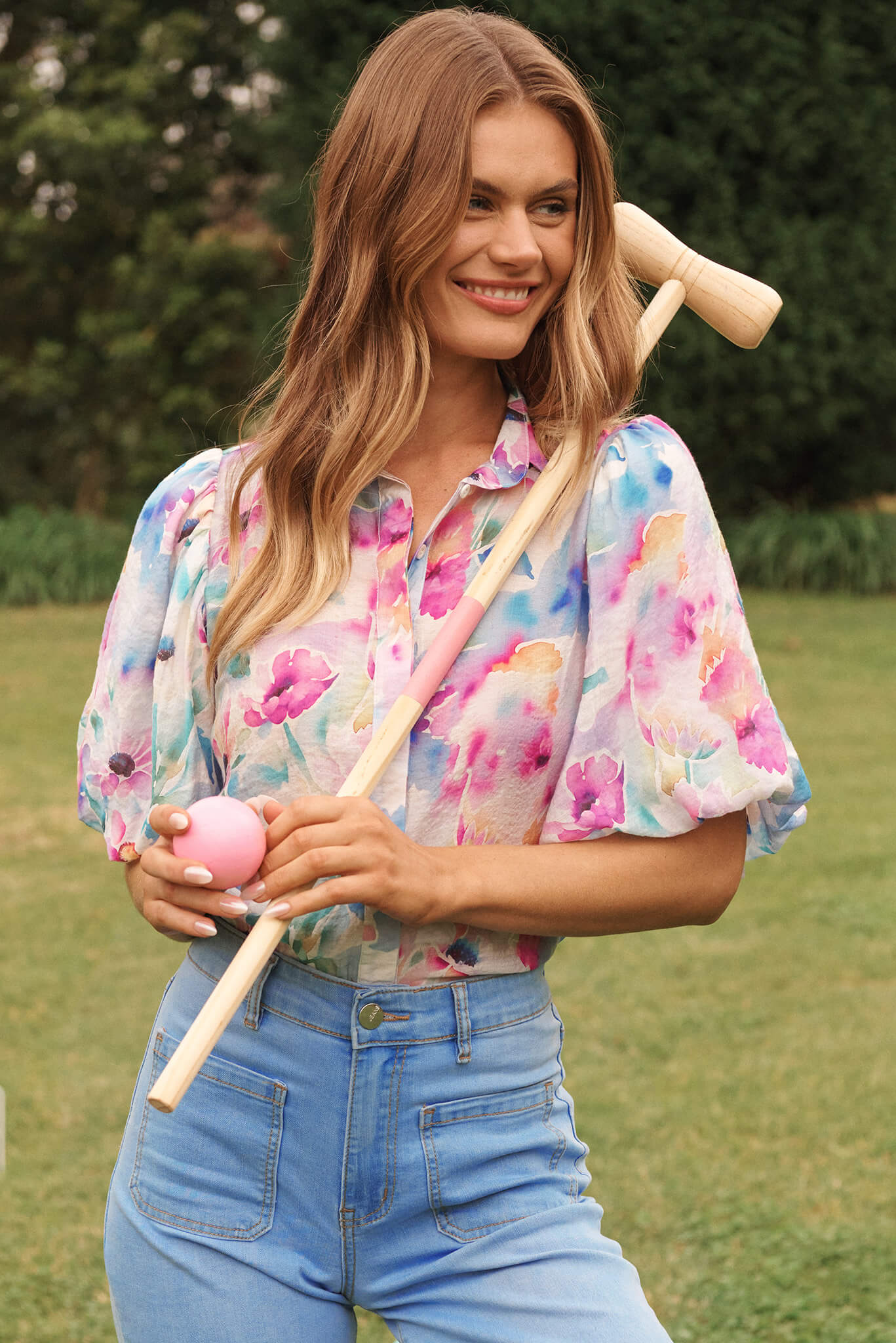 Aeryn Shirt In Pastel Watercolour Floral - Image 8