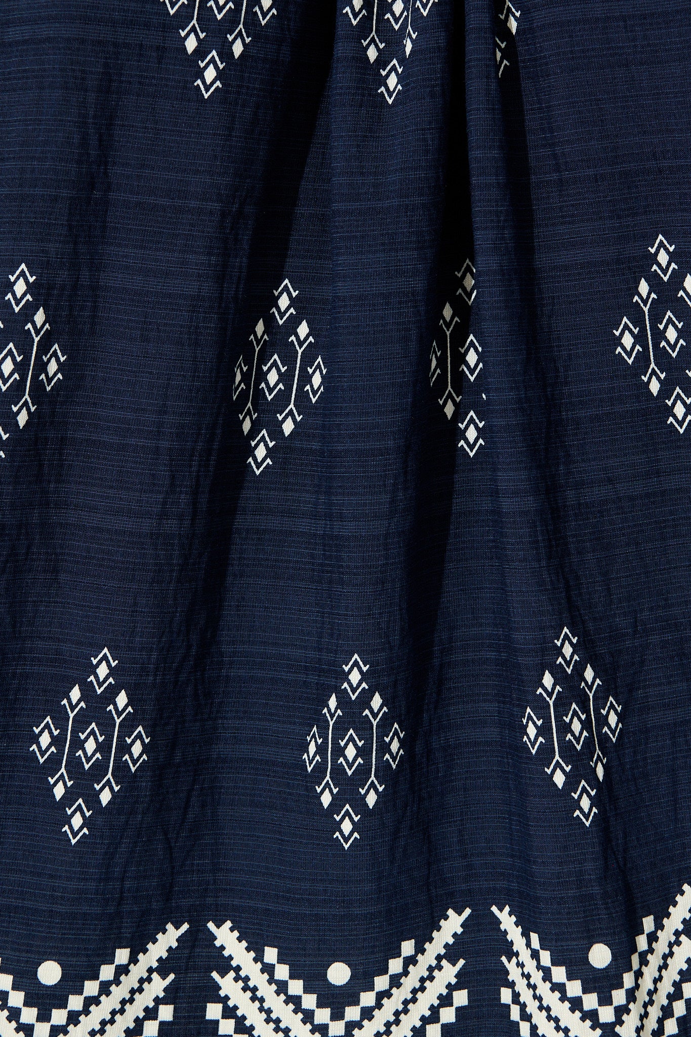Aiko Top in Navy with White Border Print Linen Blend - Image 7