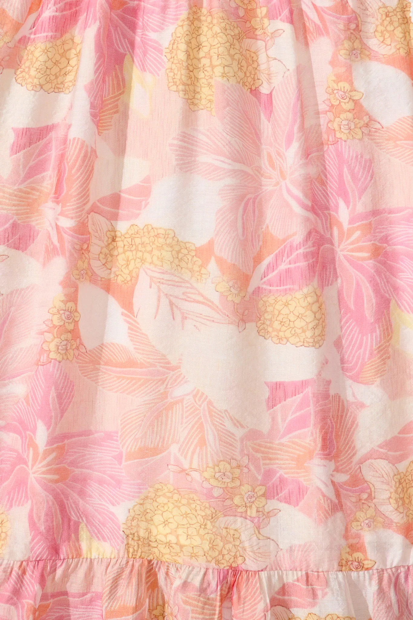 Alaina Maxi Shirt Dress in Pink Floral With White Lace Trim - Image 10
