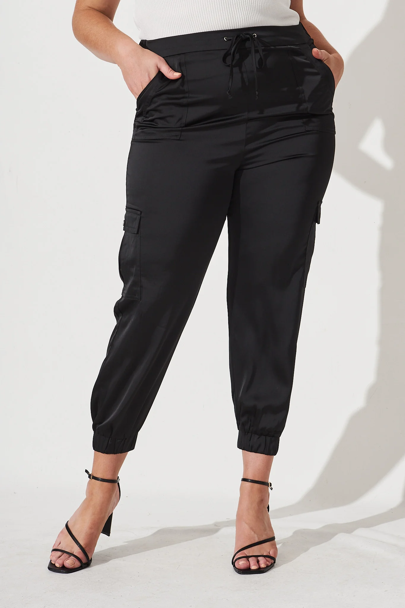 Alexa Silky Cargo Pant Black - Image 6