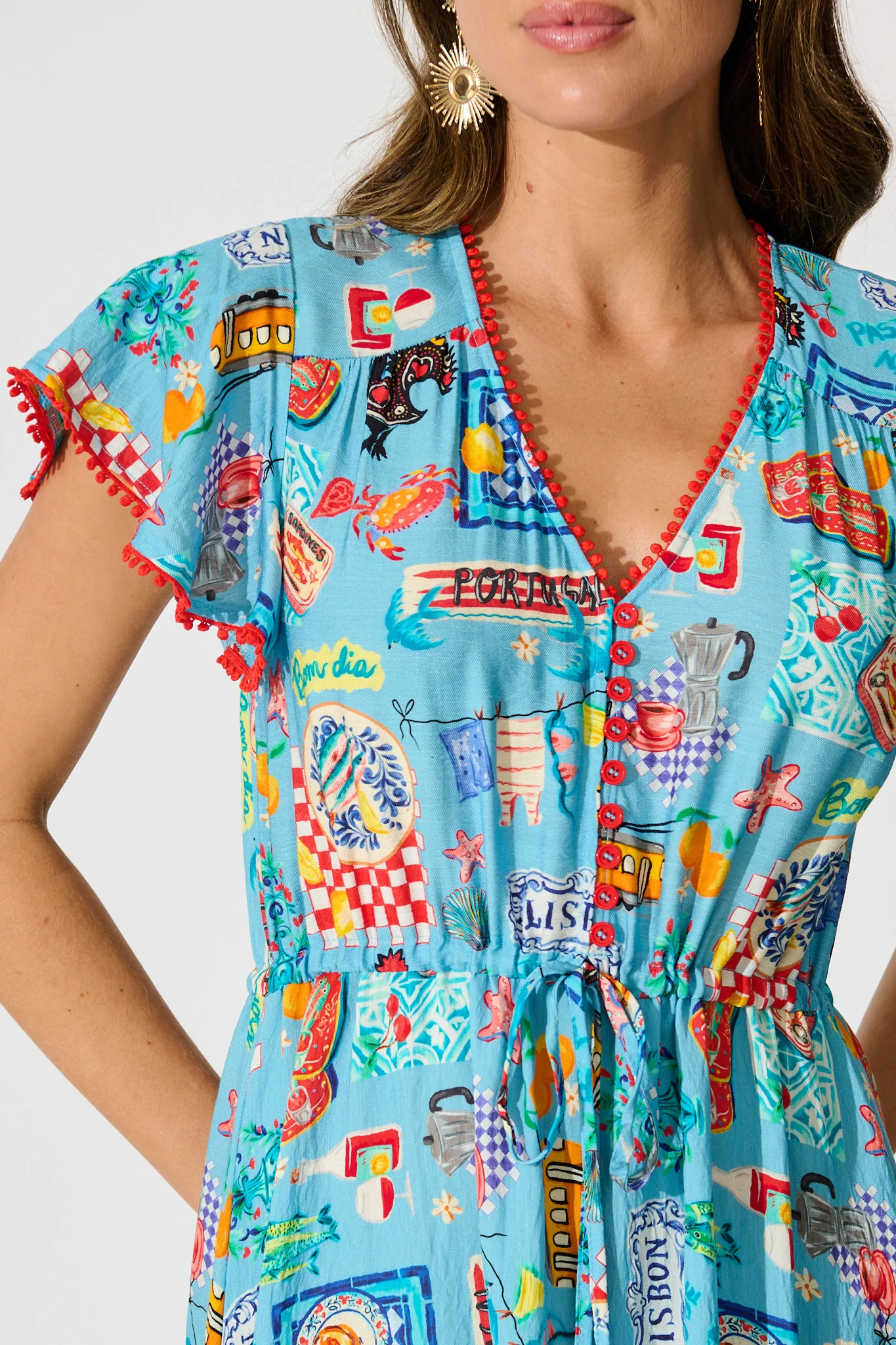 Alice Maxi Dress in Blue Multi Conversational Print - Image 5