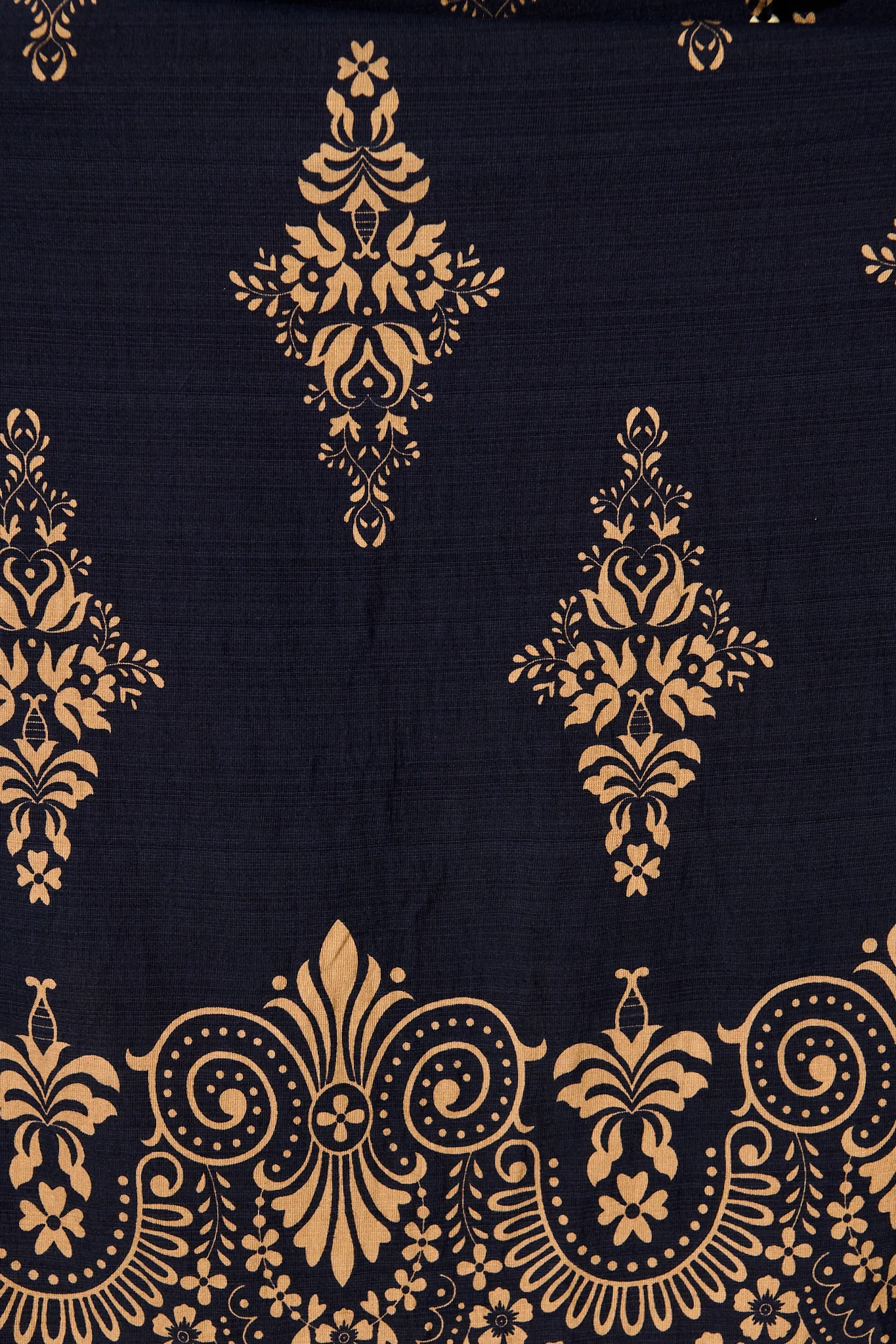 Amabelle Midi Dress in Navy with Tan Boho Linen Blend - Image 7