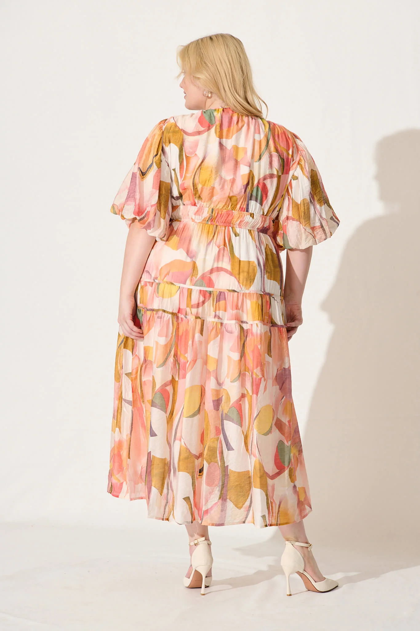 Amalie Midi Dress In White With Multi Floral - Image 9