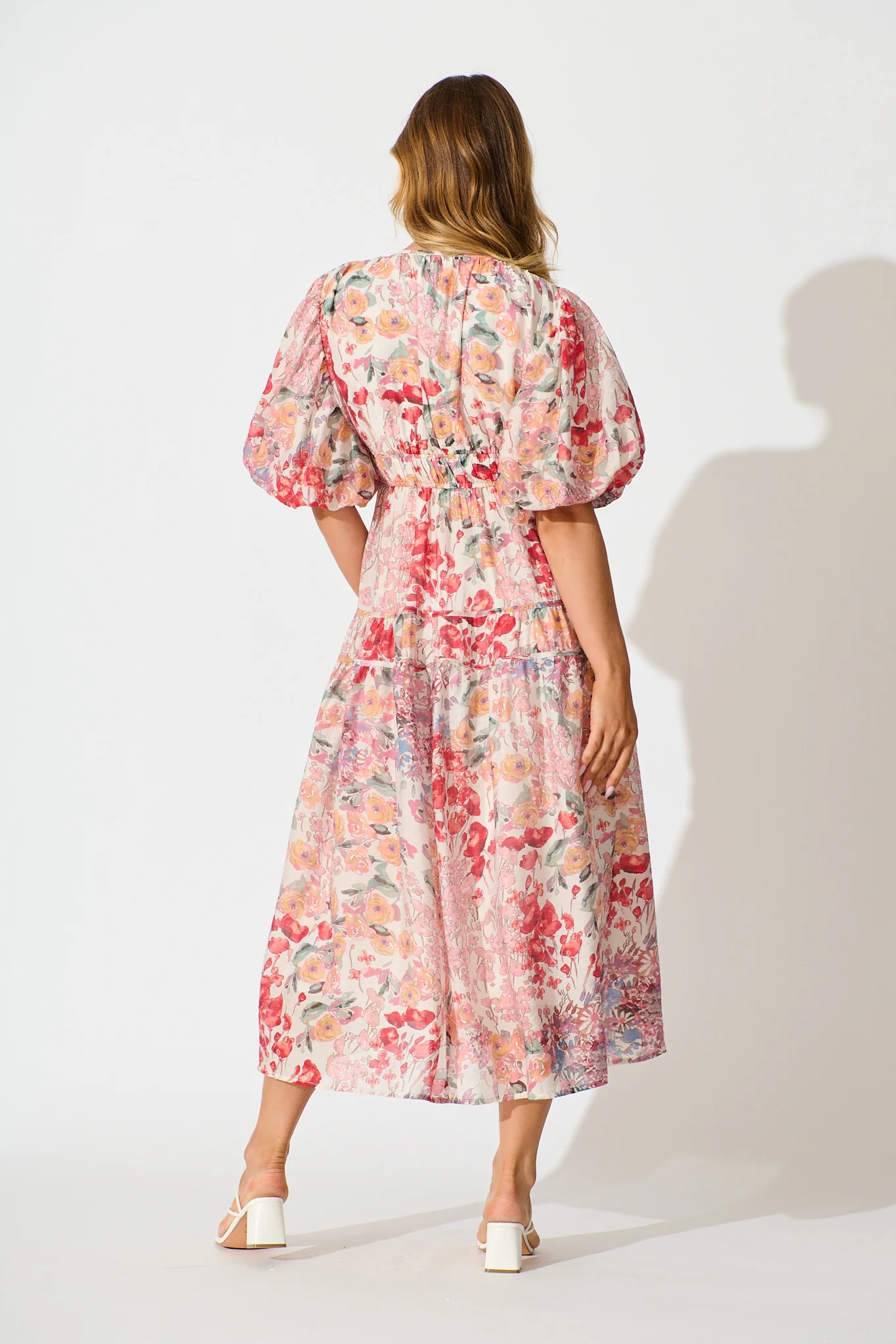 Amalie Midi Dress In Blush Multi Floral - Image 4