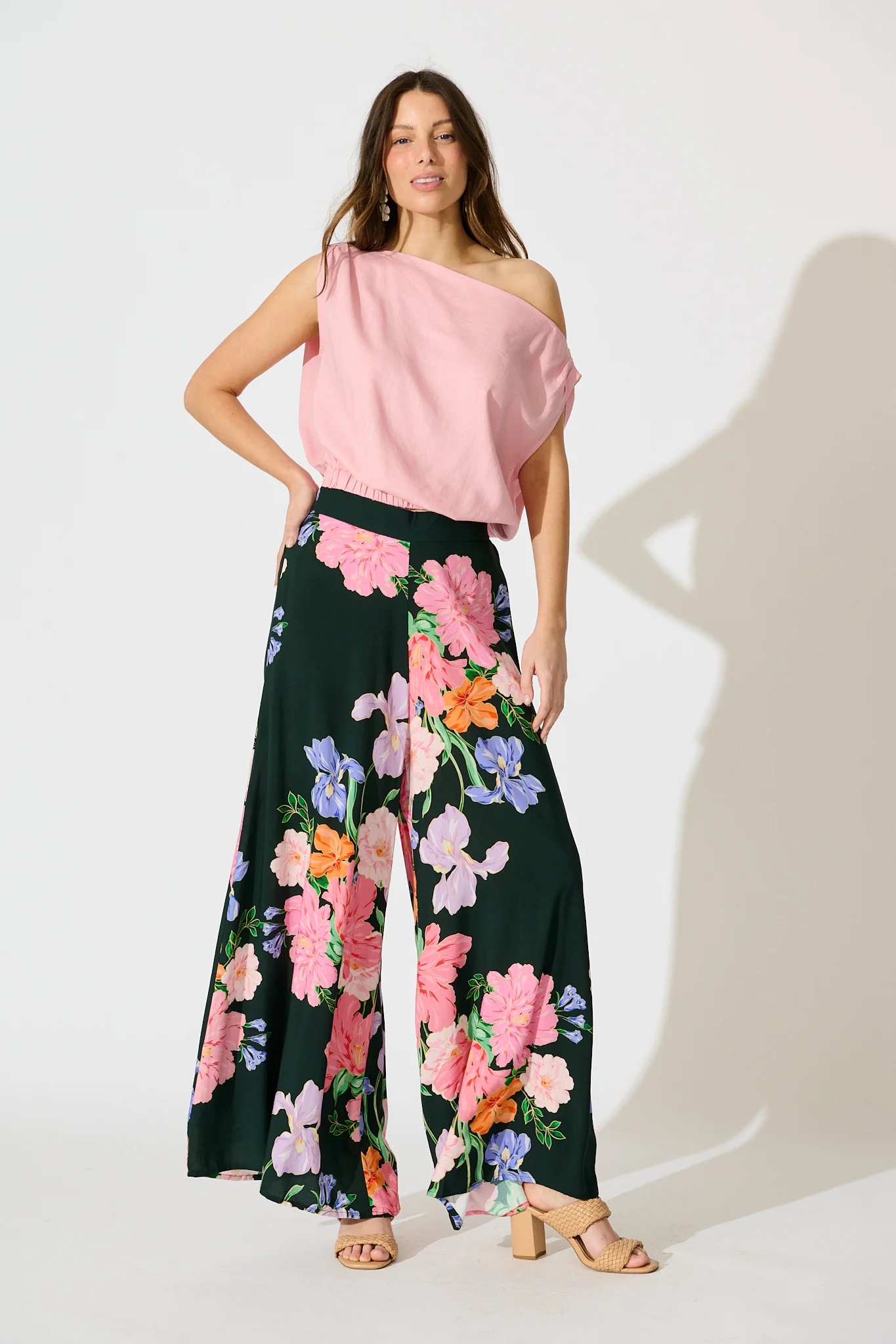 Amara Garden Pant in Green with Multi Floral - Image 8