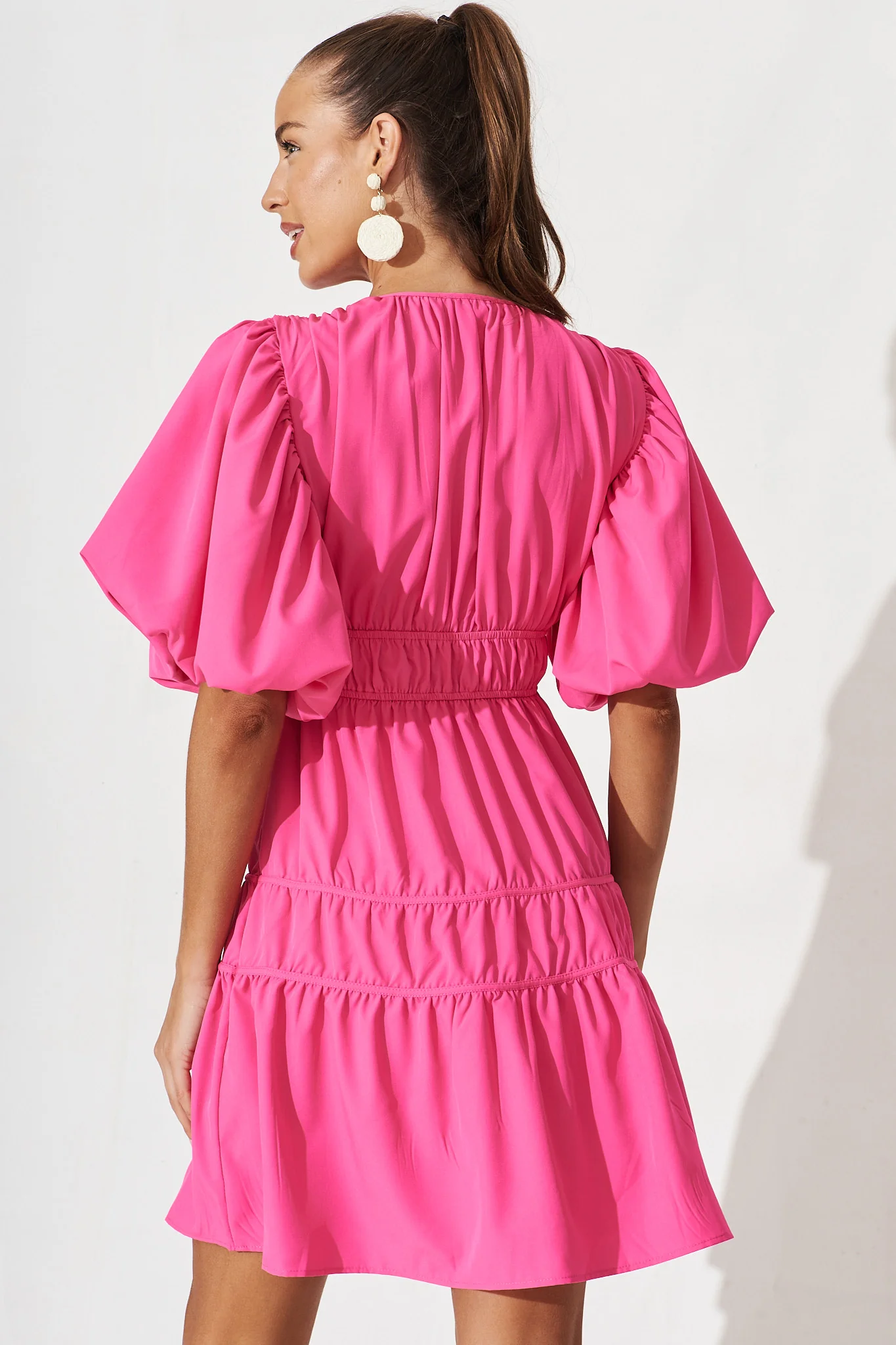 Amarini Dress In Hot Pink - Image 4