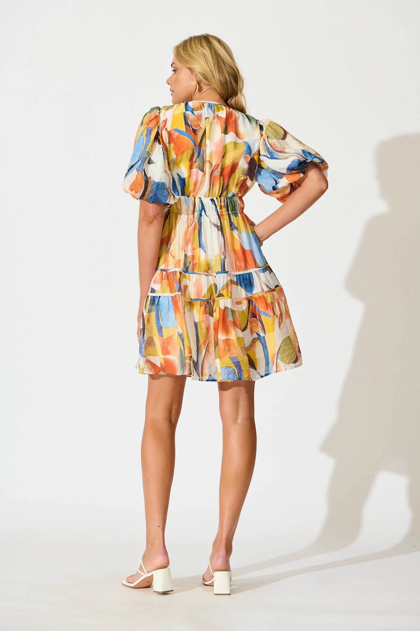 Amarusso Dress in White with Multi Print - Image 4
