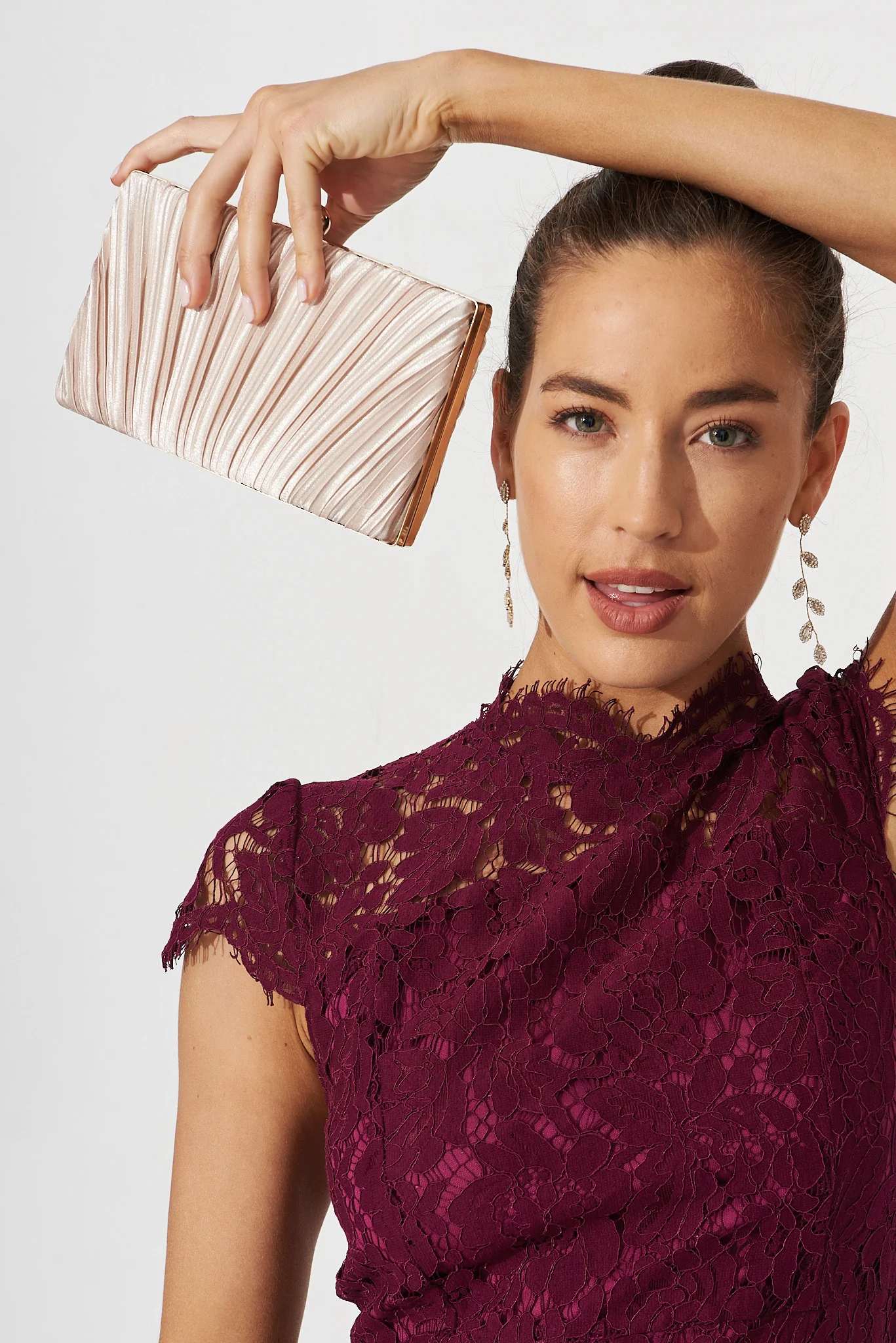 Amina Clutch Bag In Gold - Image 4