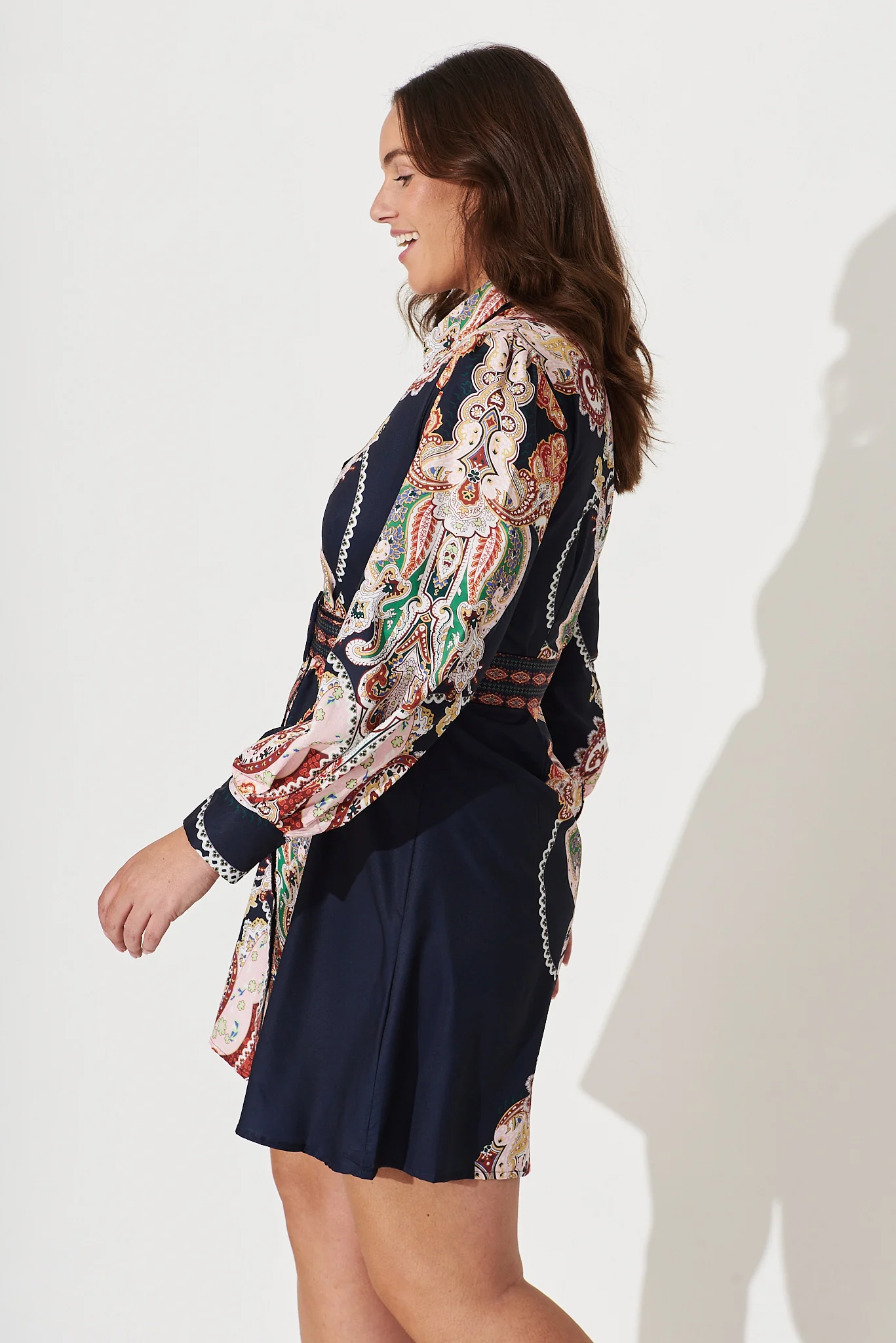 Amore Dress In Navy Paisley - Image 6