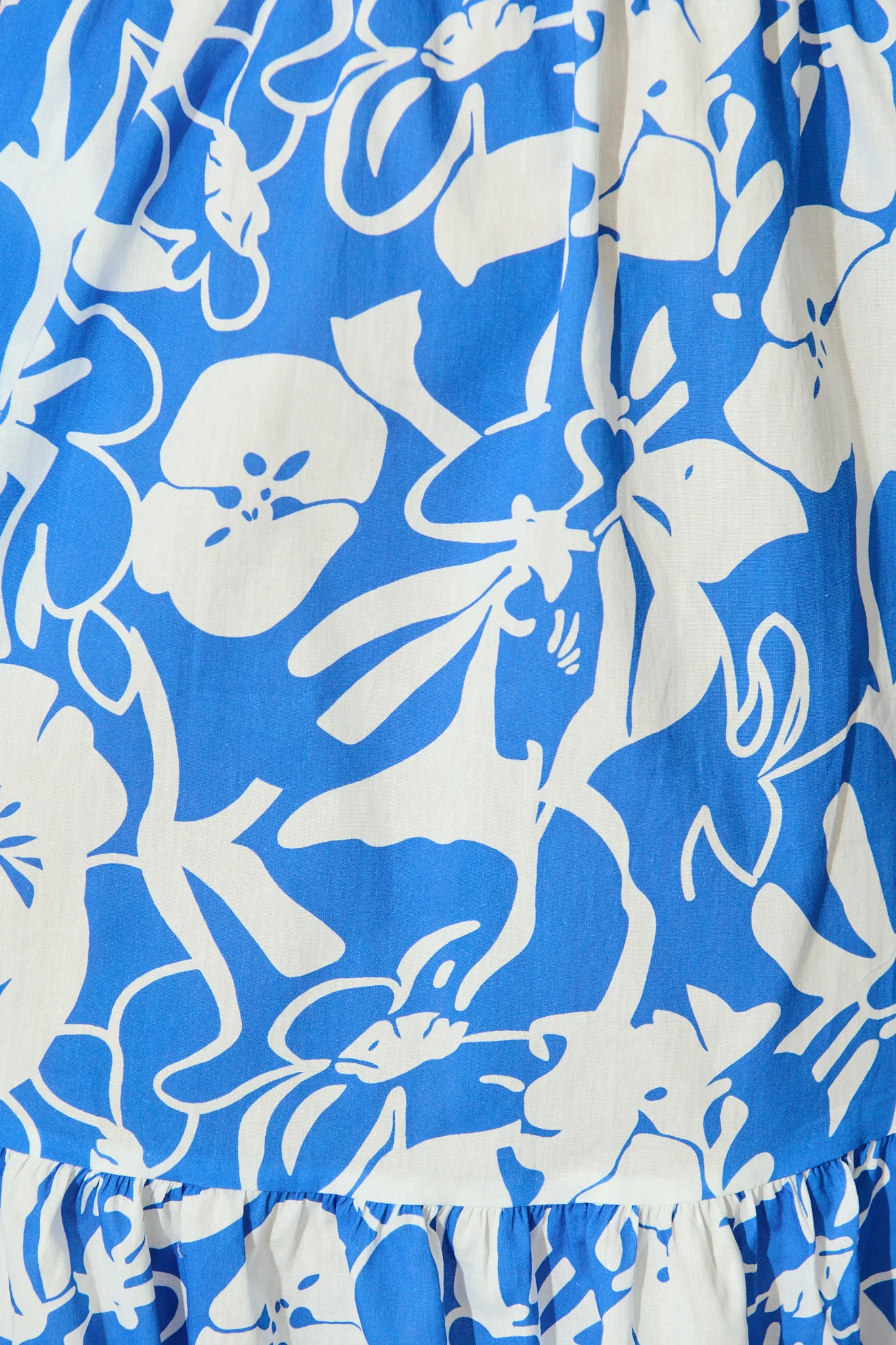 Andretta Dress in Blue and White Floral Cotton - Image 7