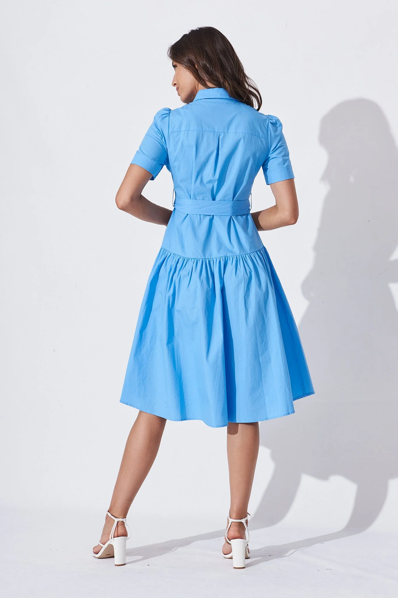 Annmarie Midi Shirt Dress In Blue - Image 7