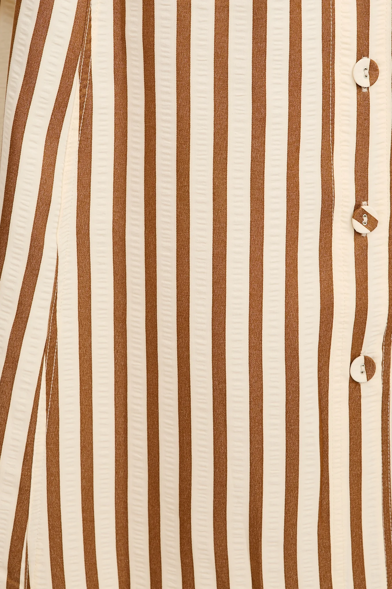 Arcadia Maxi Shirt Dress in Brown Stripe - Image 6