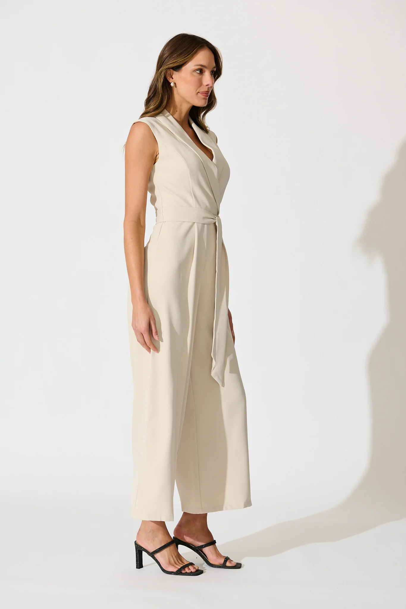 Arden Jumpsuit in Beige - Image 3