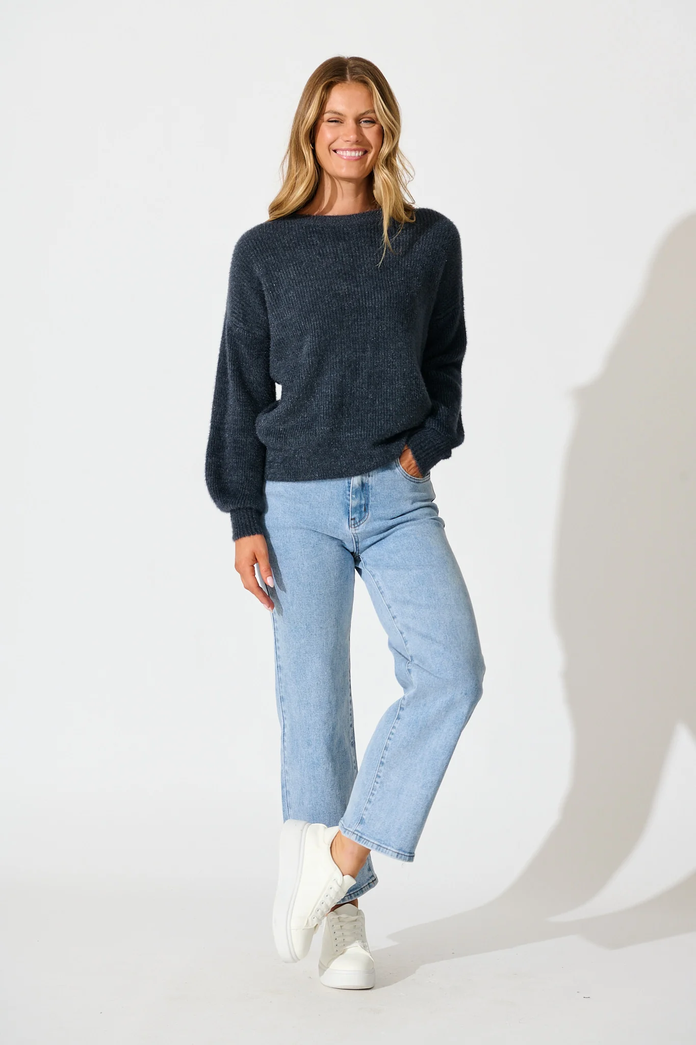 Arla Knit In Charcoal Wool Blend - Image 4