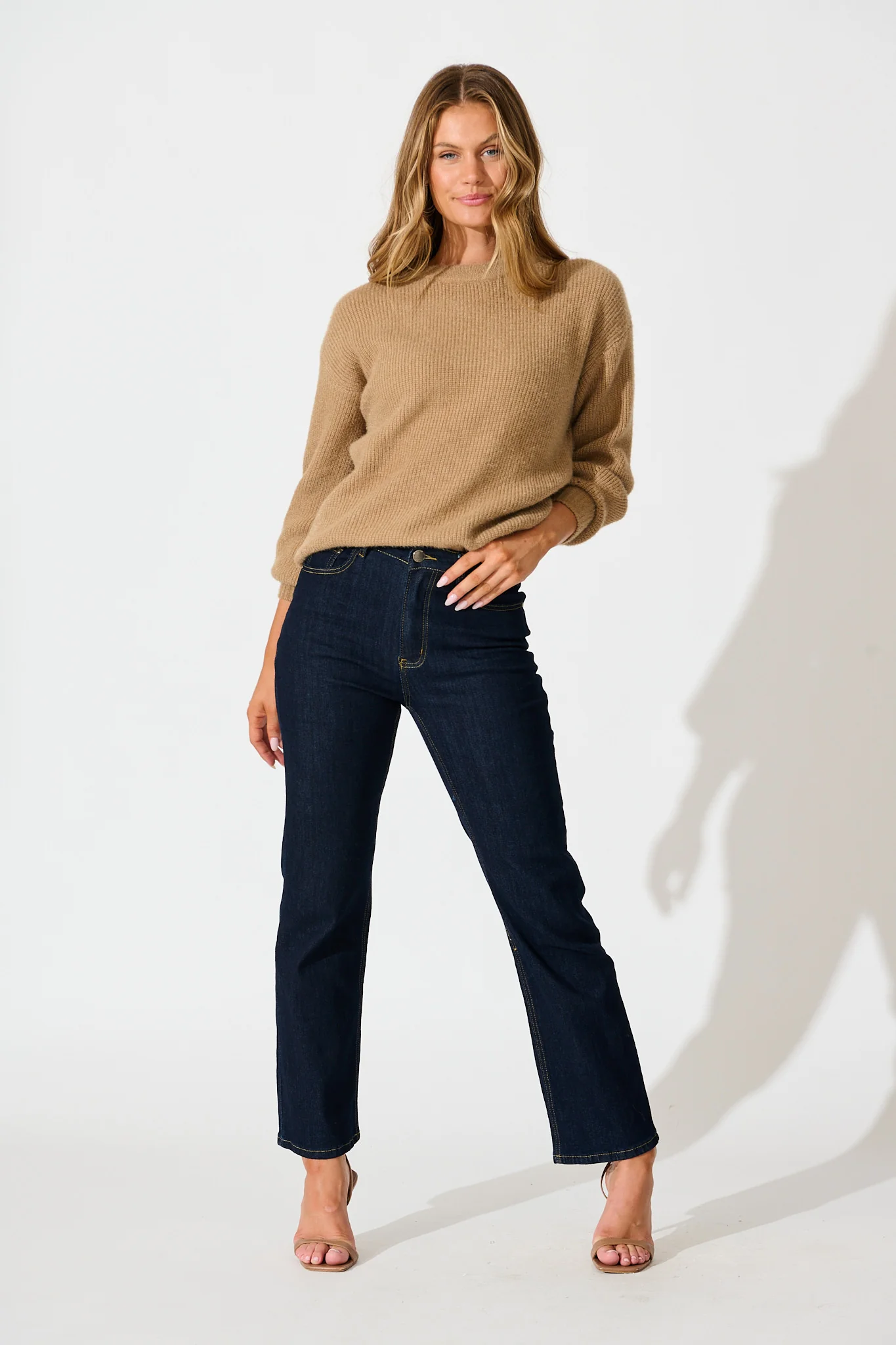 Arla Knit In Mocha Wool Blend - Image 4