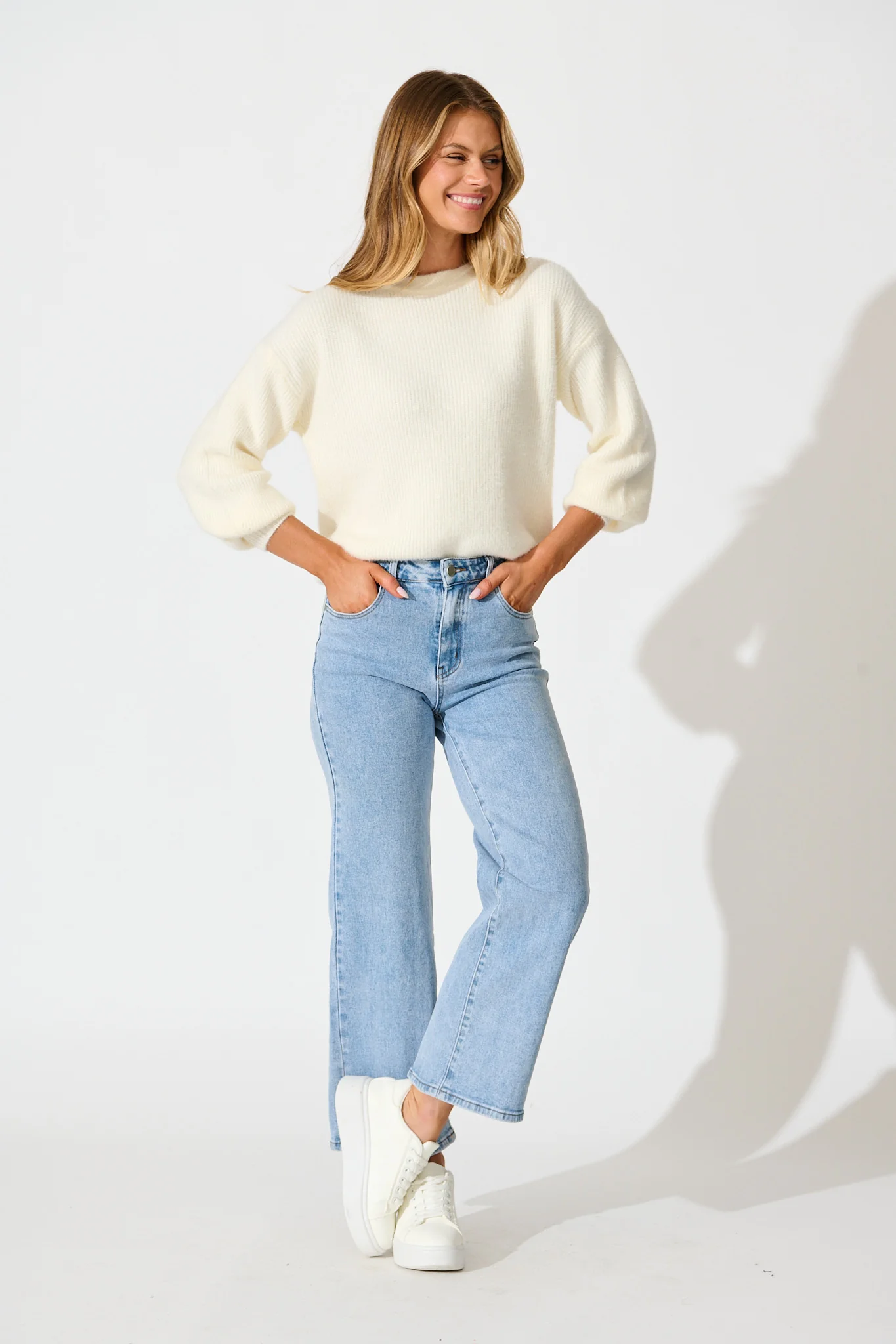Arla Knit In White Wool Blend - Image 4