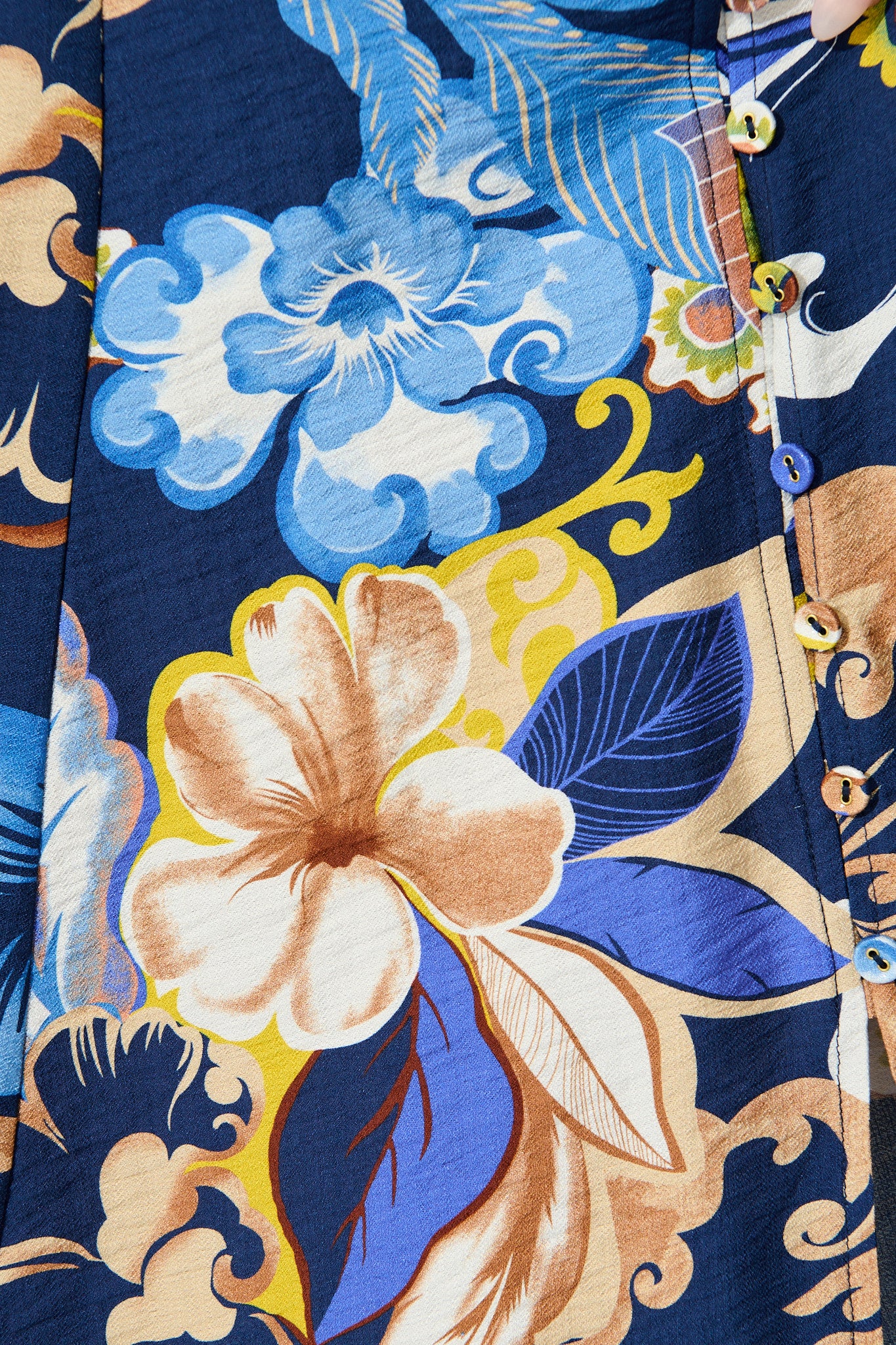 Armina Maxi Shirt Dress in Navy with Multi Floral - Image 6