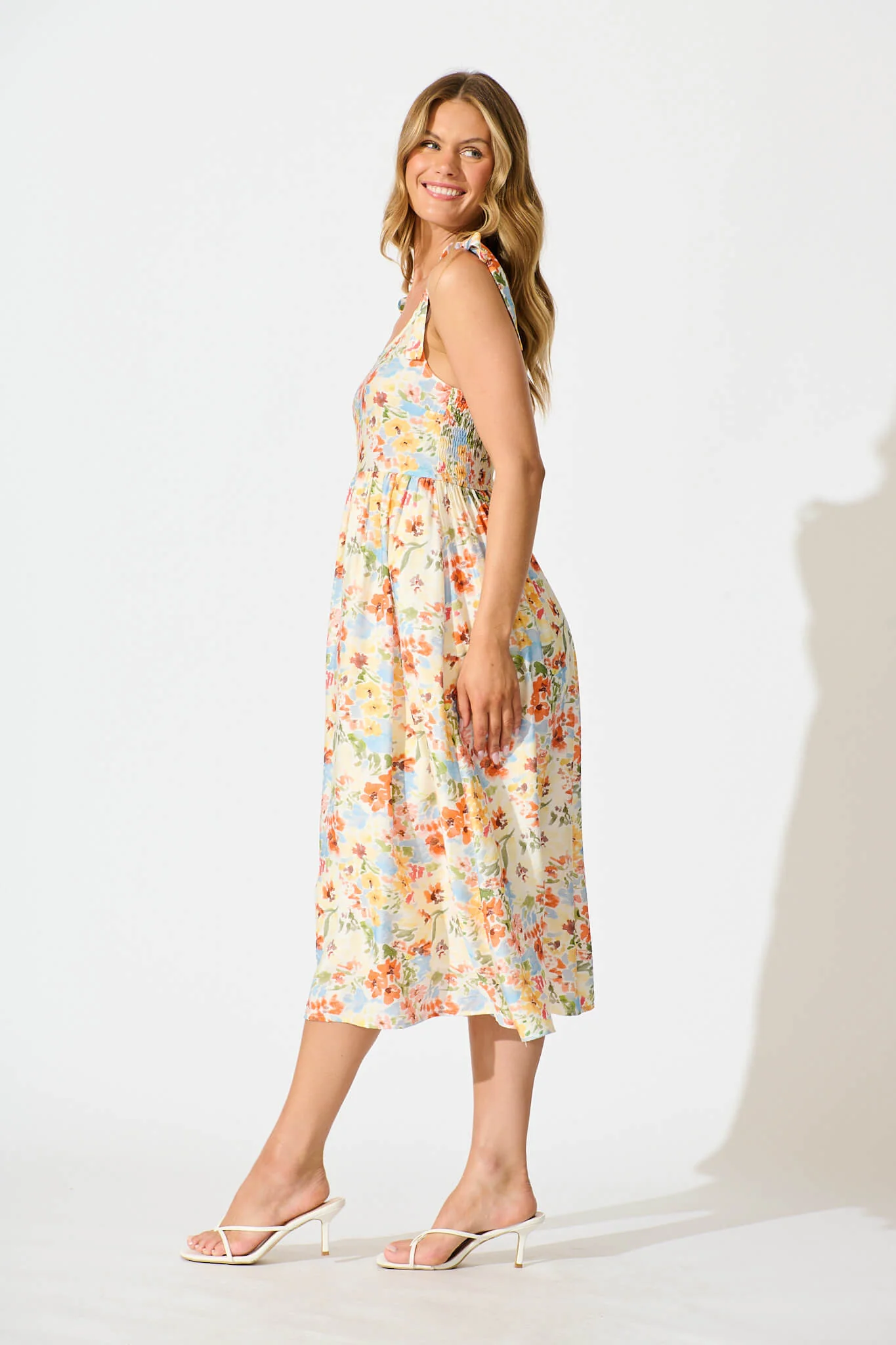 Asha Midi Sundress In Multi Floral - Image 3