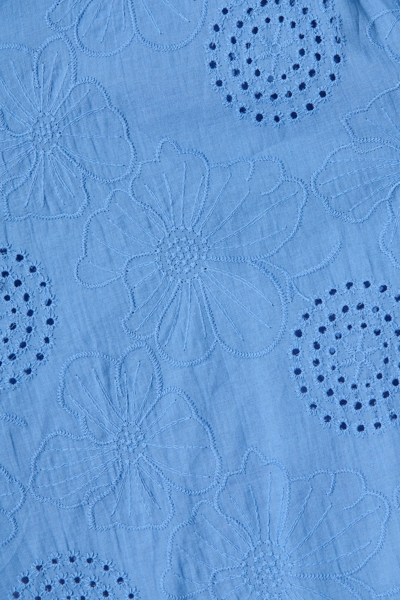 Ashlan Dress in Blue Floral Broderie Cotton - Image 6