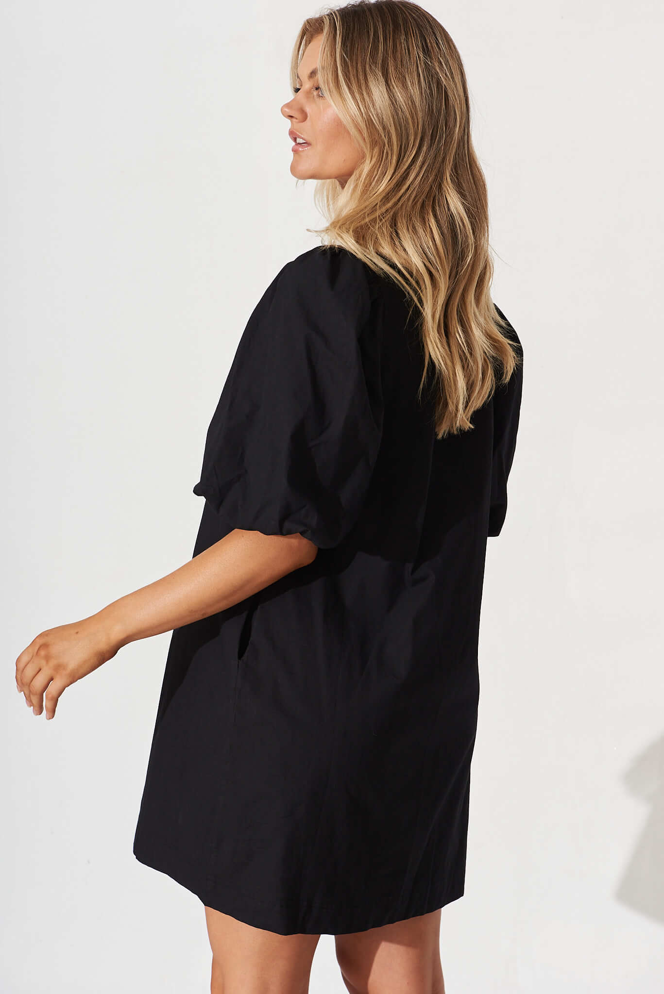 Ashlynn Dress In Black Cotton - Image 3