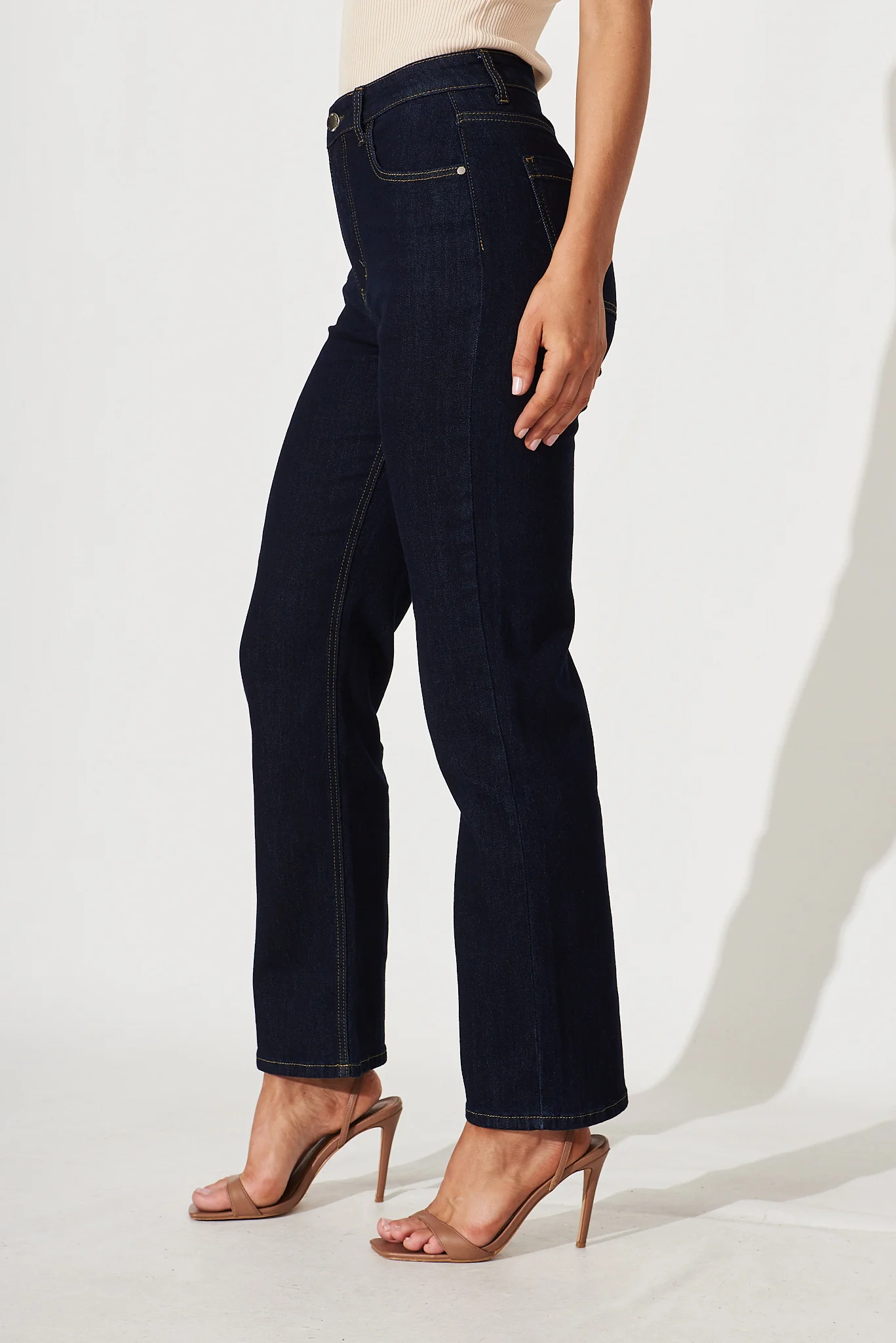 Atwood High Rise Relaxed Leg Jean In Dark Blue Denim - Image 2