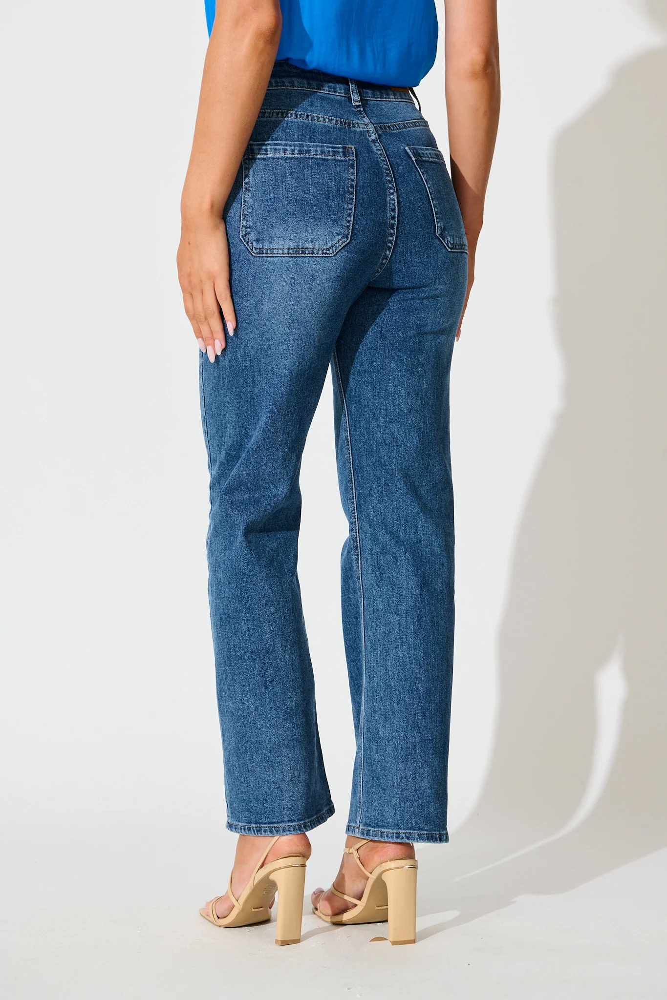 Atwood High Rise Relaxed Leg Jean in Mid Blue Denim - Image 6