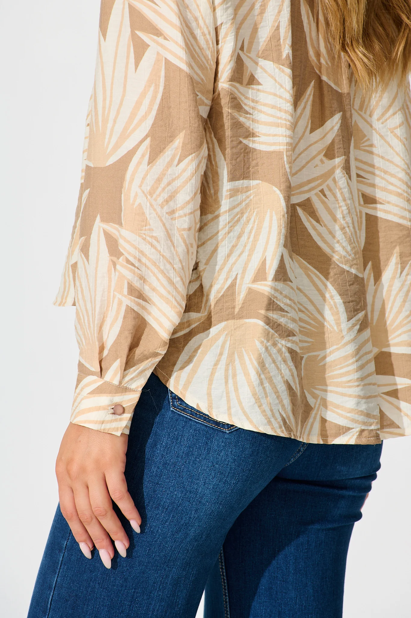 Austin Shirt in Neutral Multi Print - Image 5