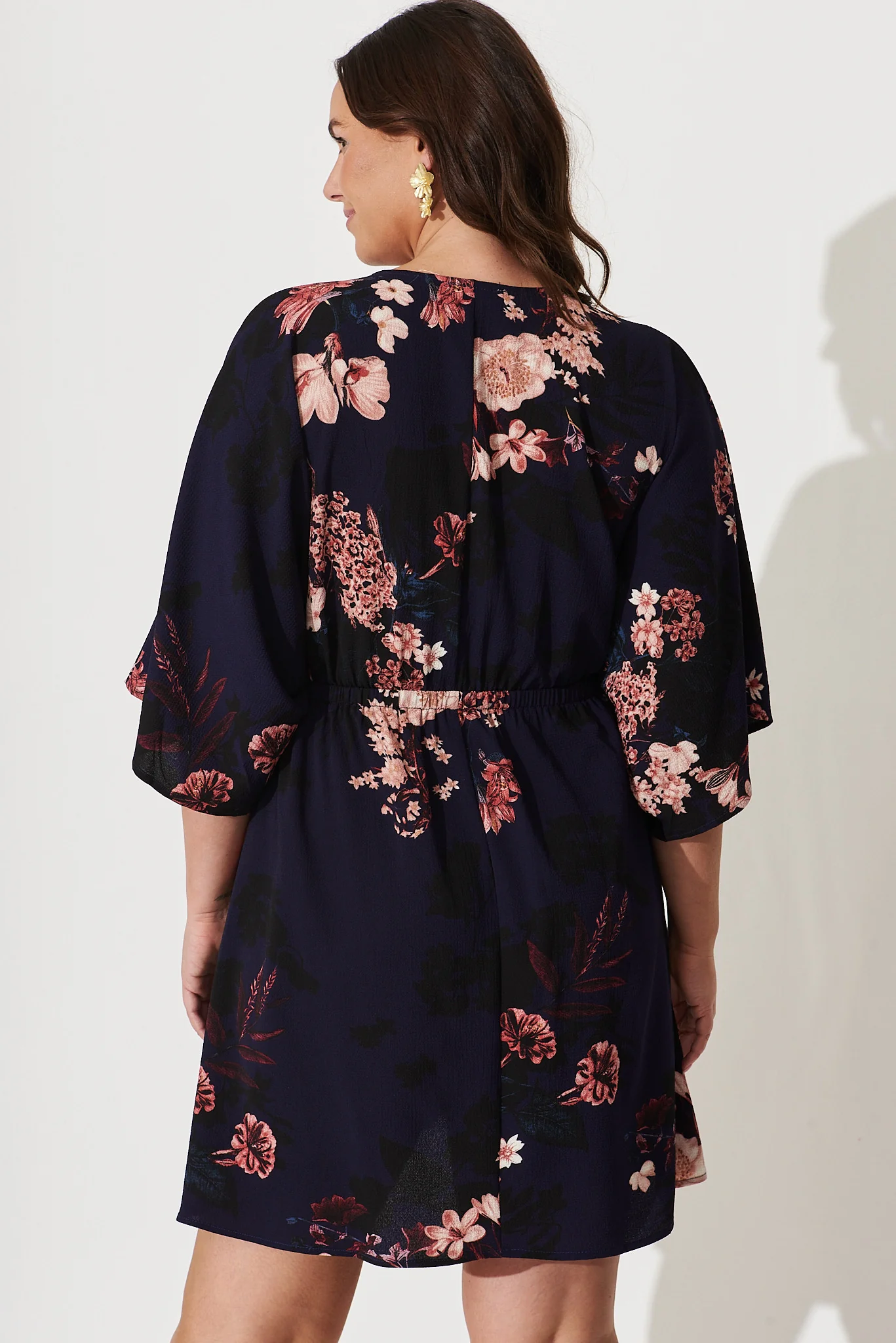 Ava Dress In Navy With Pink And Blush Floral - Image 8