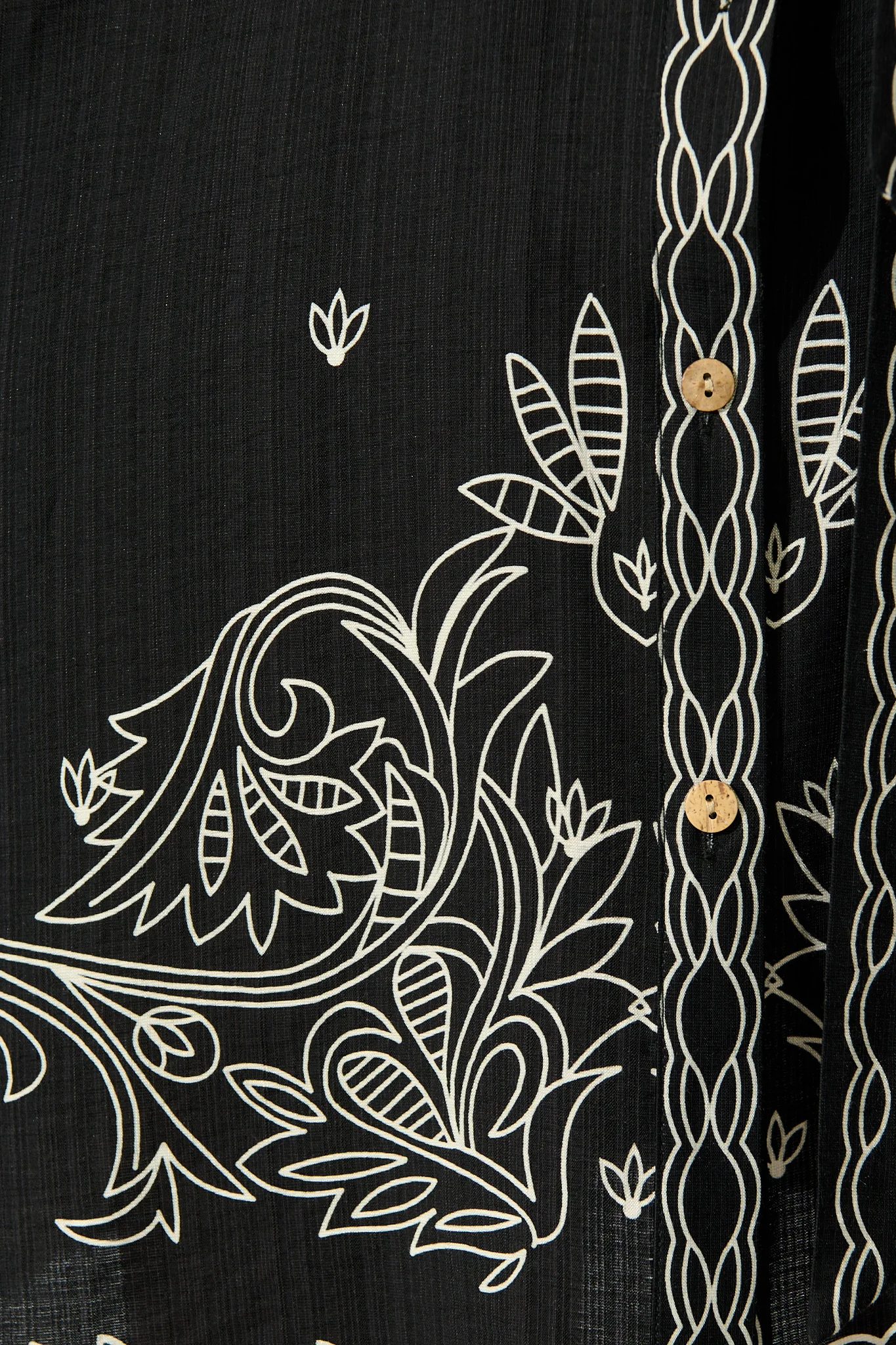 Aveline Shirt Dress In Black Print Linen Blend - Image 6