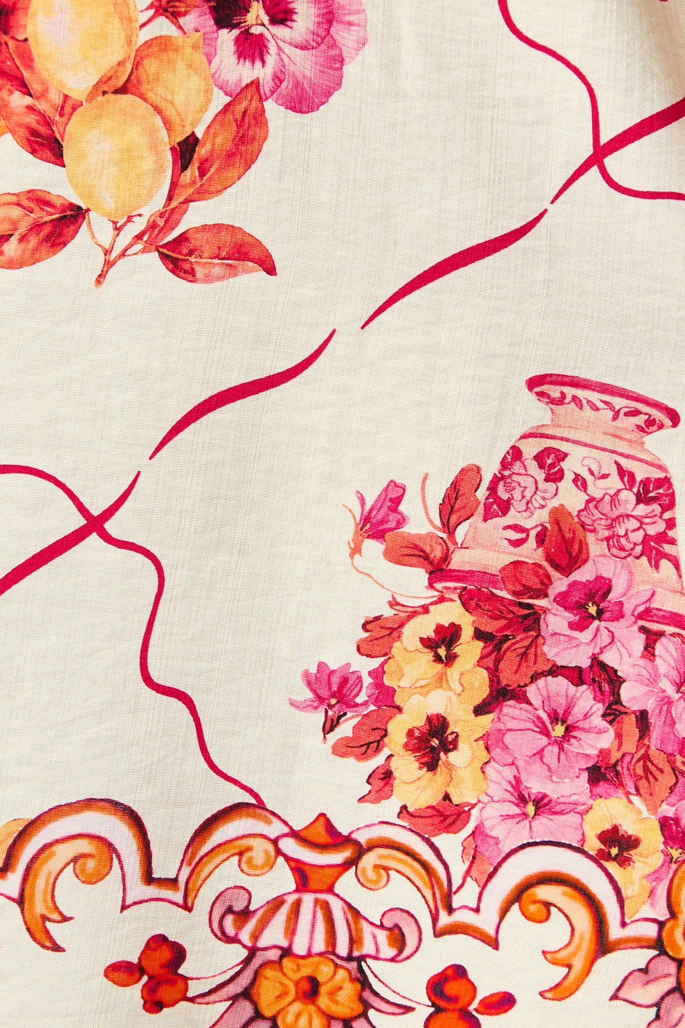 Aveline Shirt Dress In Pink Floral Print Linen Blend - Image 6