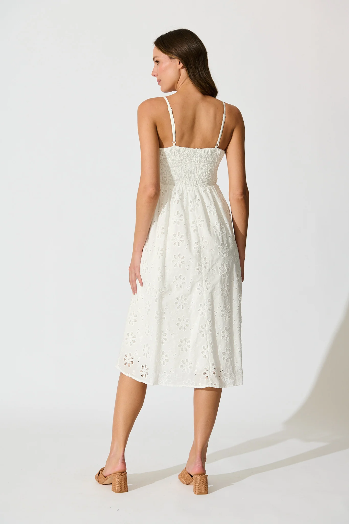 Ballamy Midi Sundress In White Embroidery Cotton - Image 4