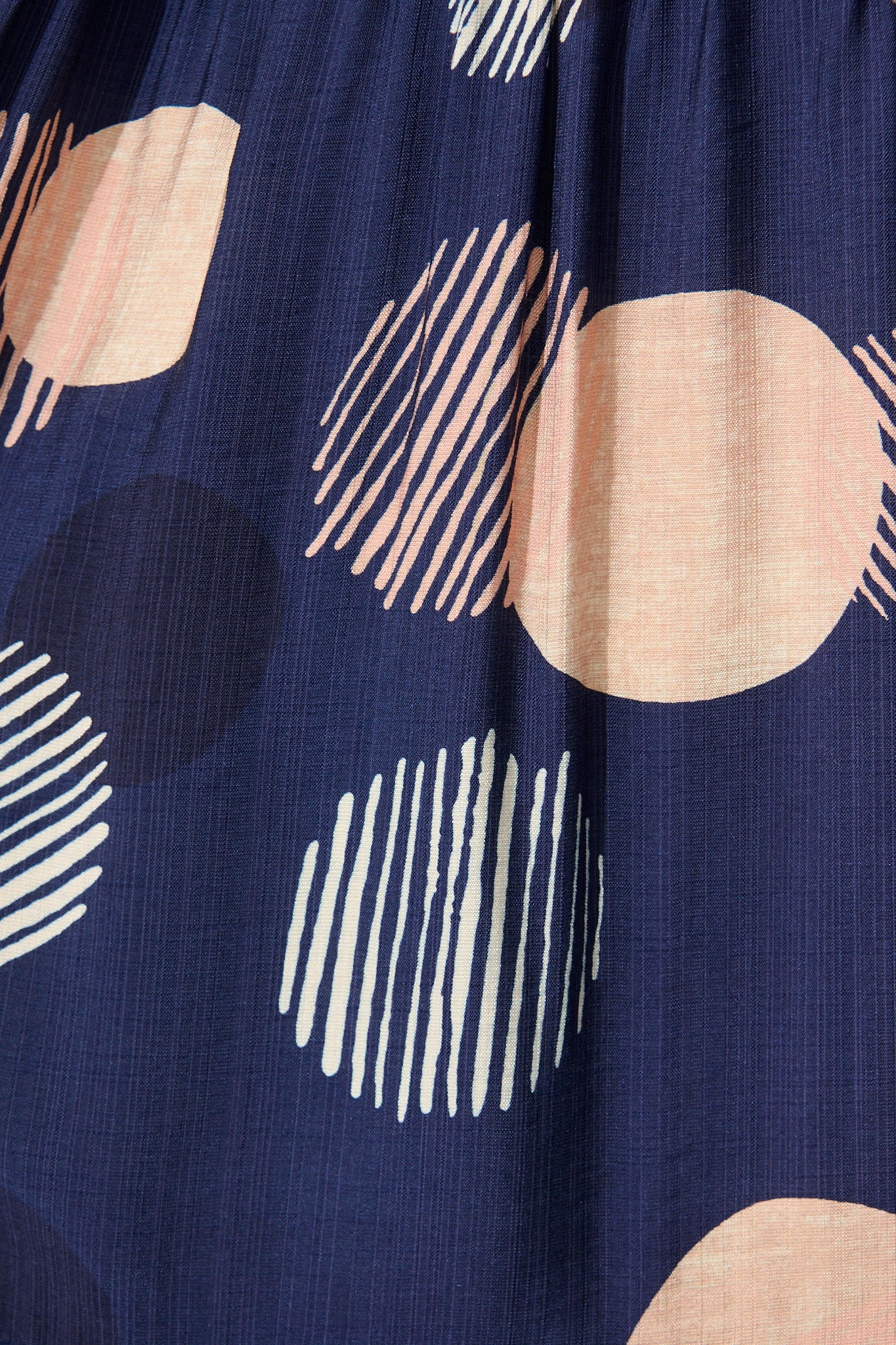 Blake Midi Dress in Navy with Blush Spot Print - Image 6