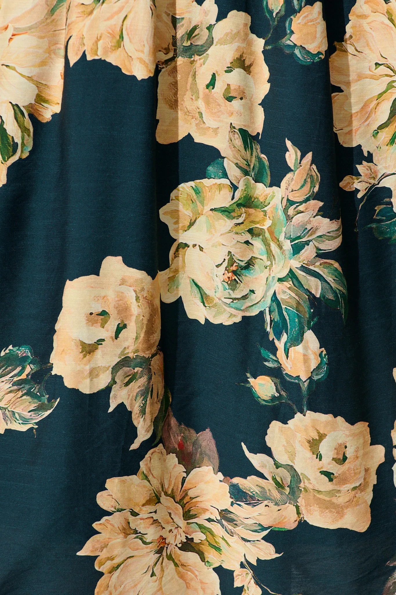Bloom Midi Dress in Teal with Cream Floral - Image 6