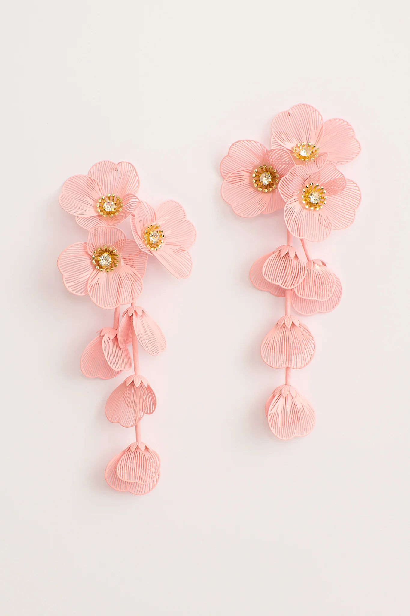 Botanica Drop Earrings in Blush with Gold