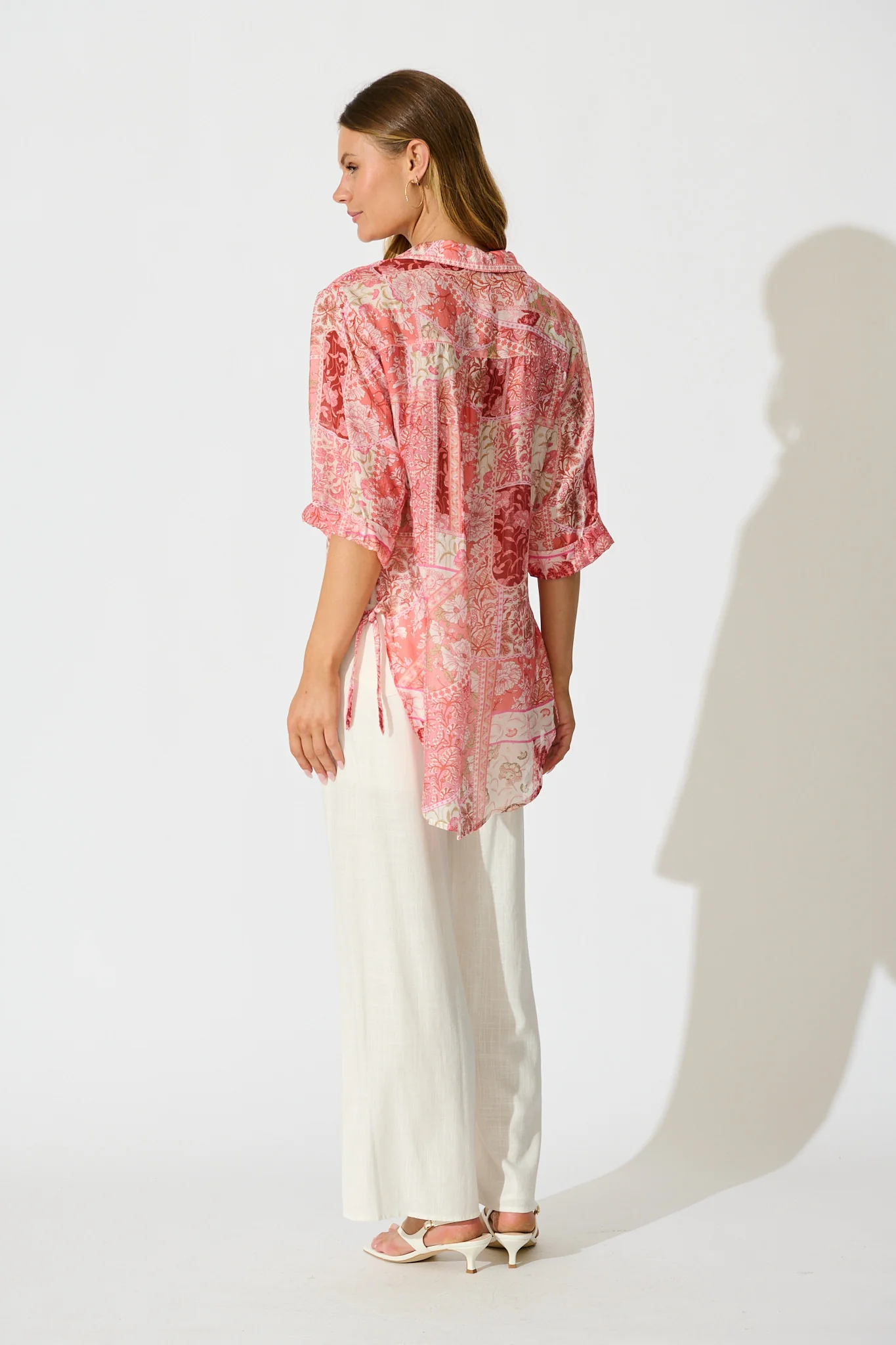 Calantha Shirt in Pink Patchwork Floral - Image 4