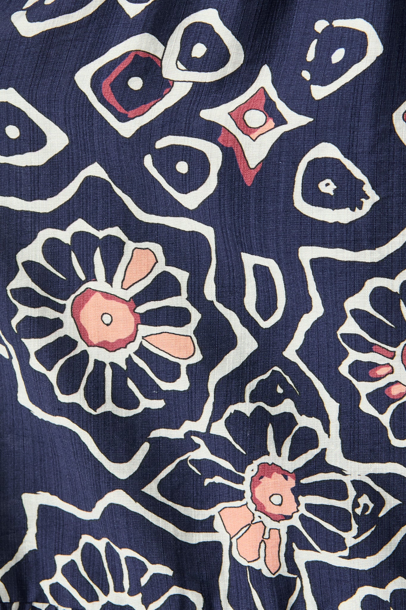 Calista Midi Dress in Navy Abstract Floral Print - Image 6