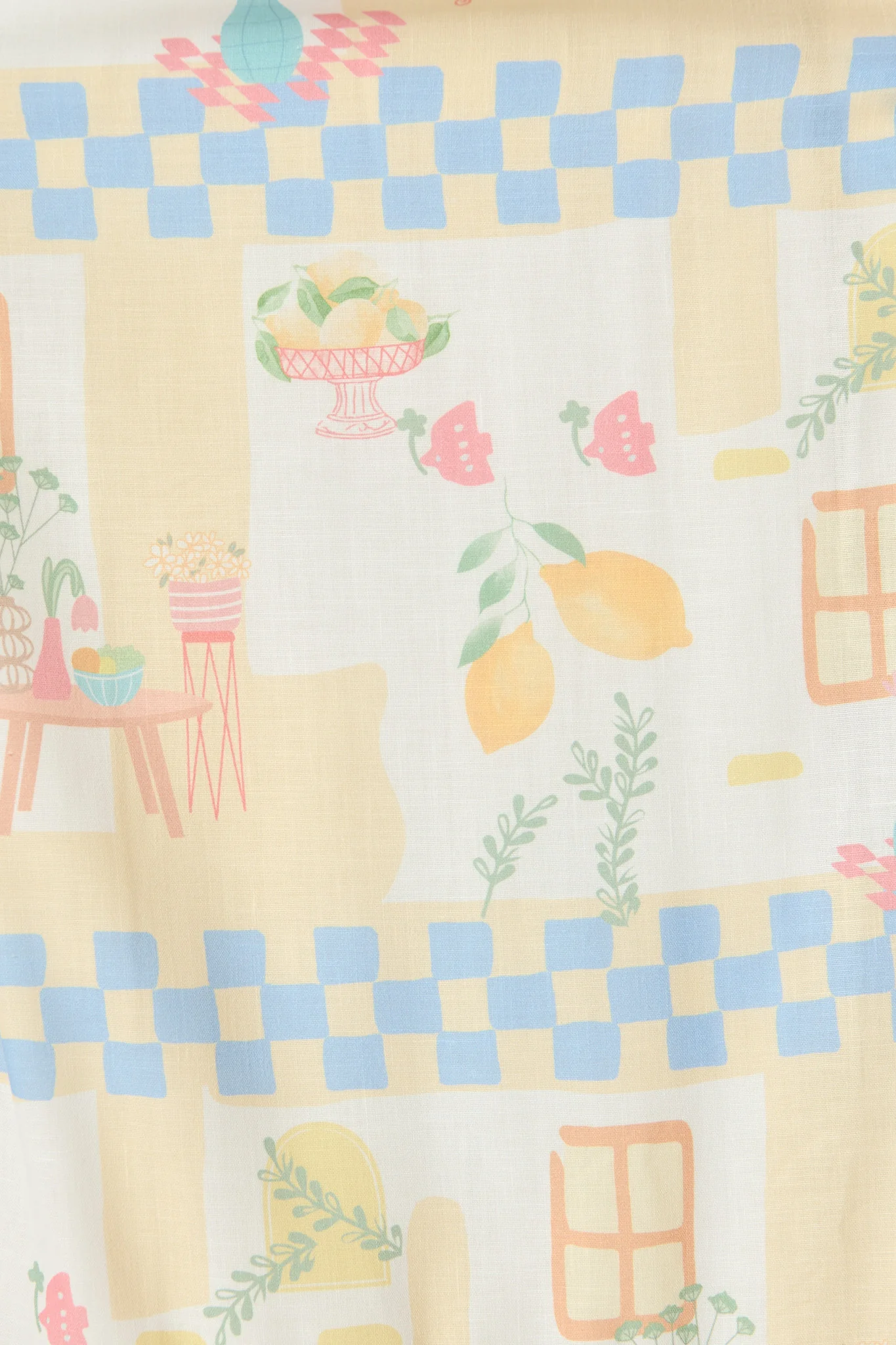 Calli Midi Sundress in Yellow Multi Lemon Linen Blend - Image 6