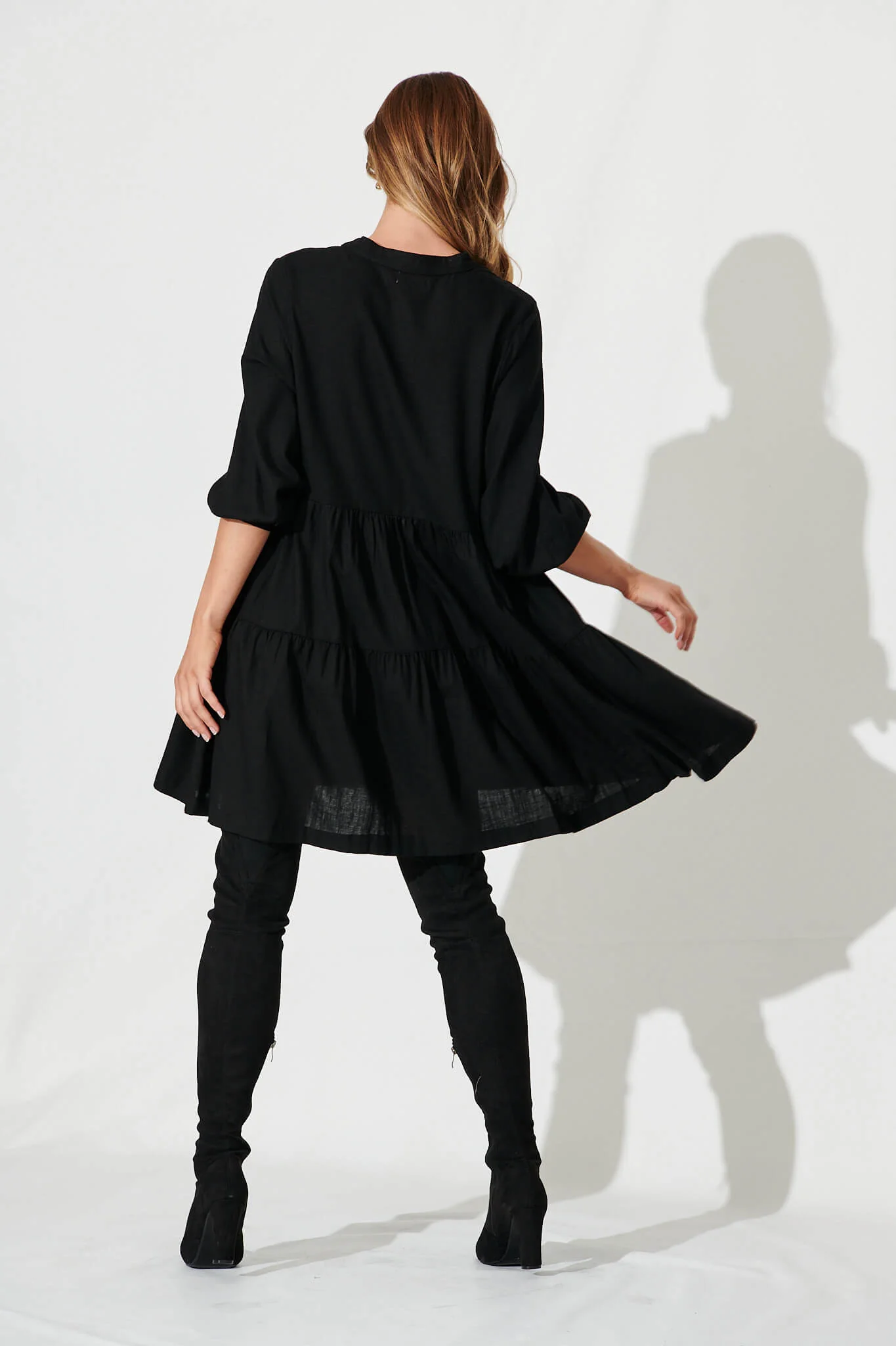 Caracelle Smock Dress in Black - Image 5