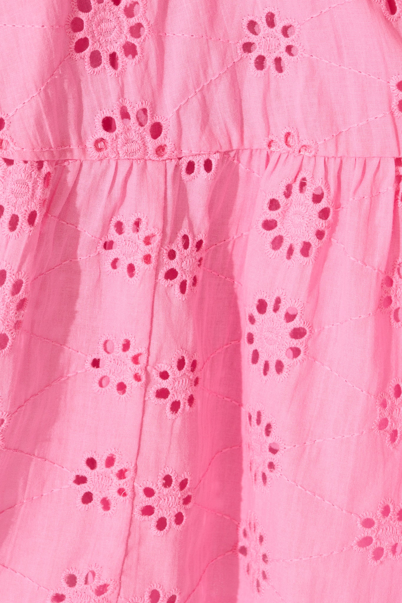 Carlotta Dress In Pink Embroidered Cotton - Image 6