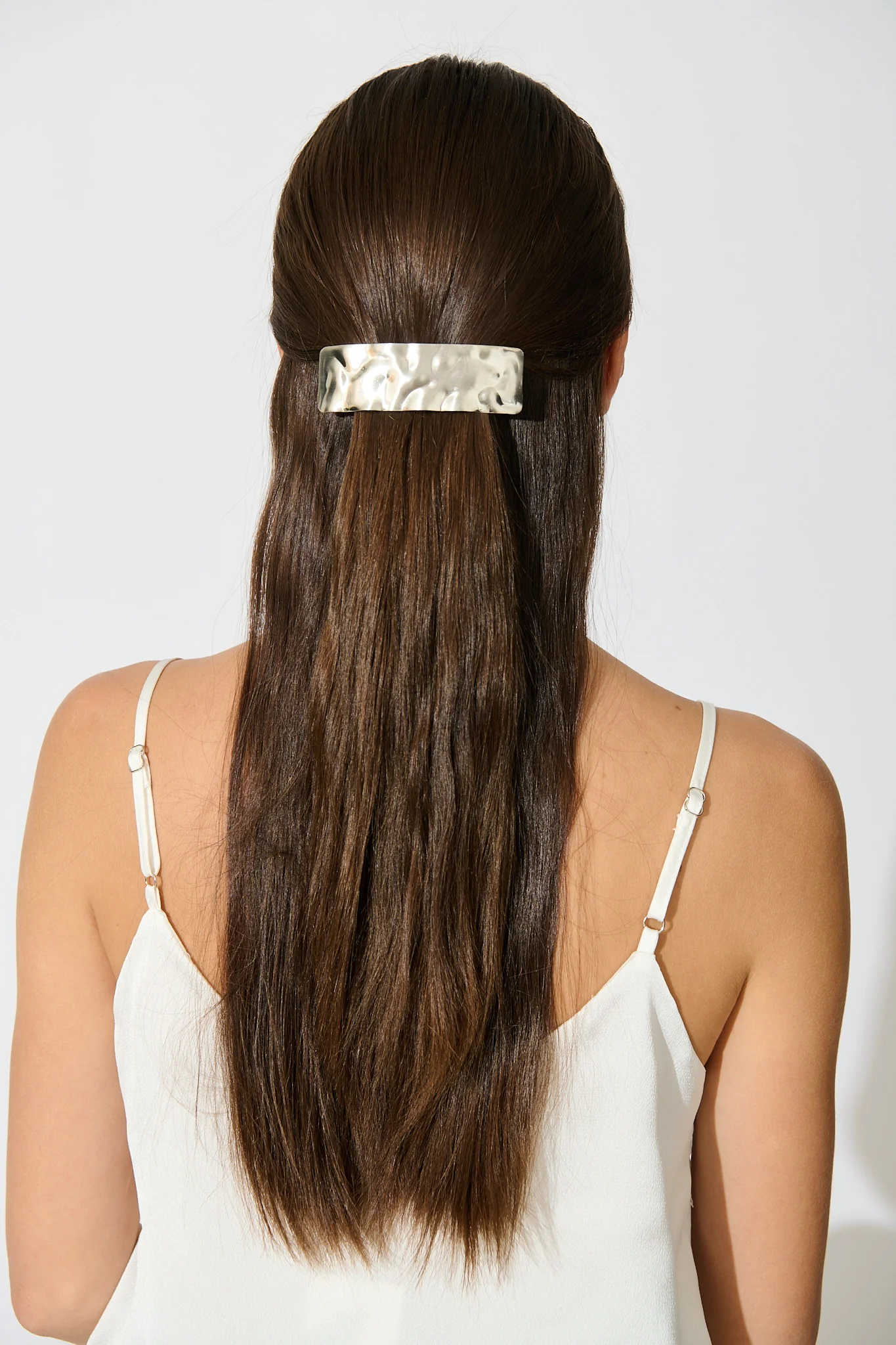 Carly Barrette Hair Clip in Textured Silver
