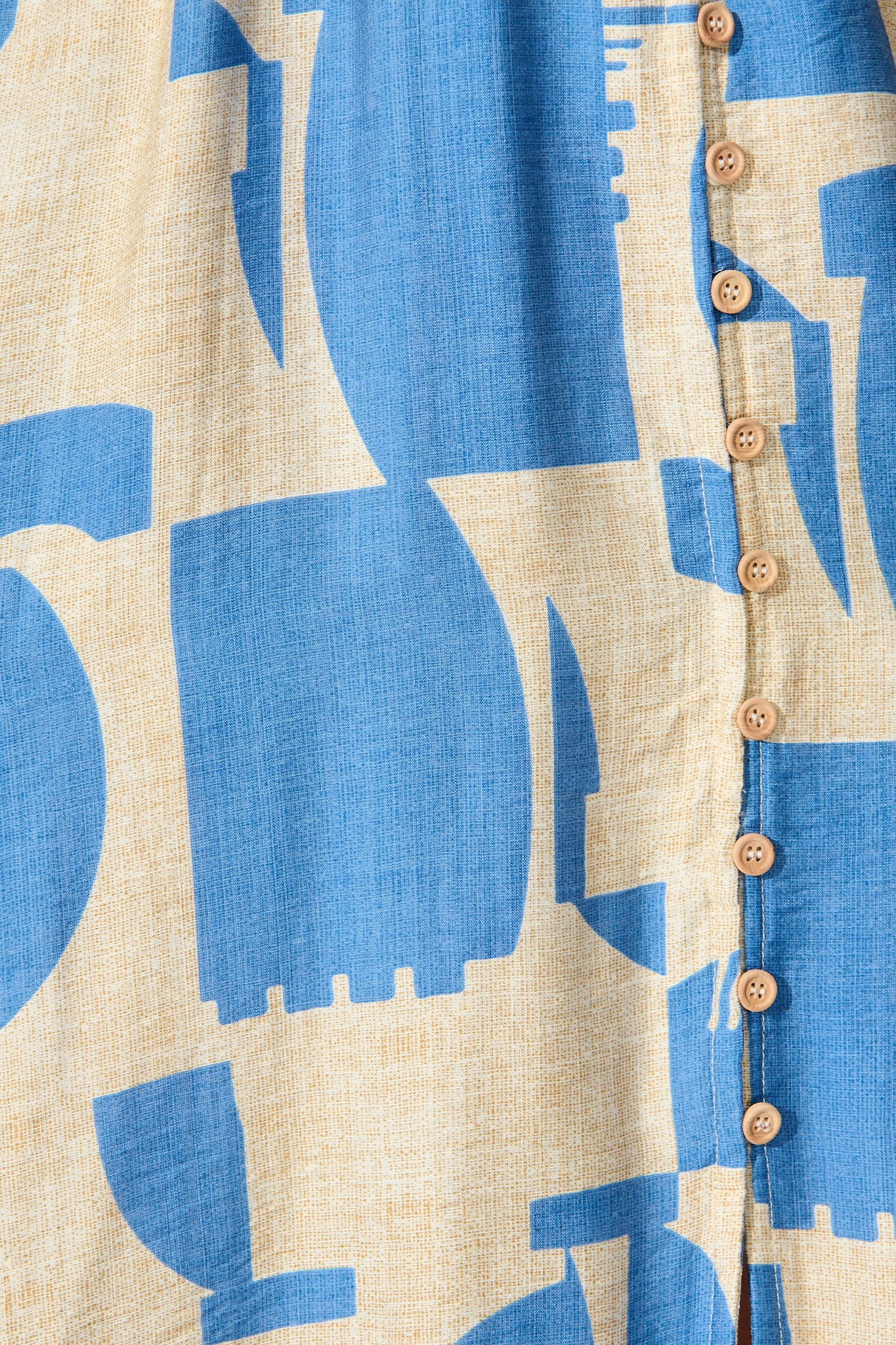 Charli Midi Shirt Dress in Blue Geometric Print with Belt - Image 6