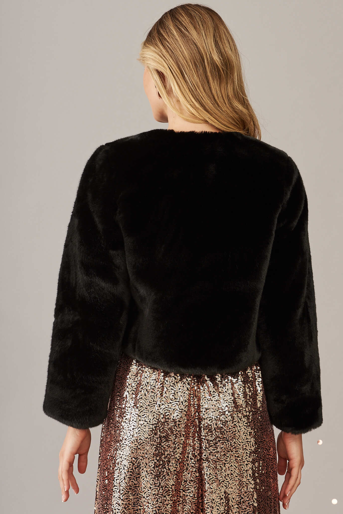 Cher Faux Fur Jacket In Black - Image 10