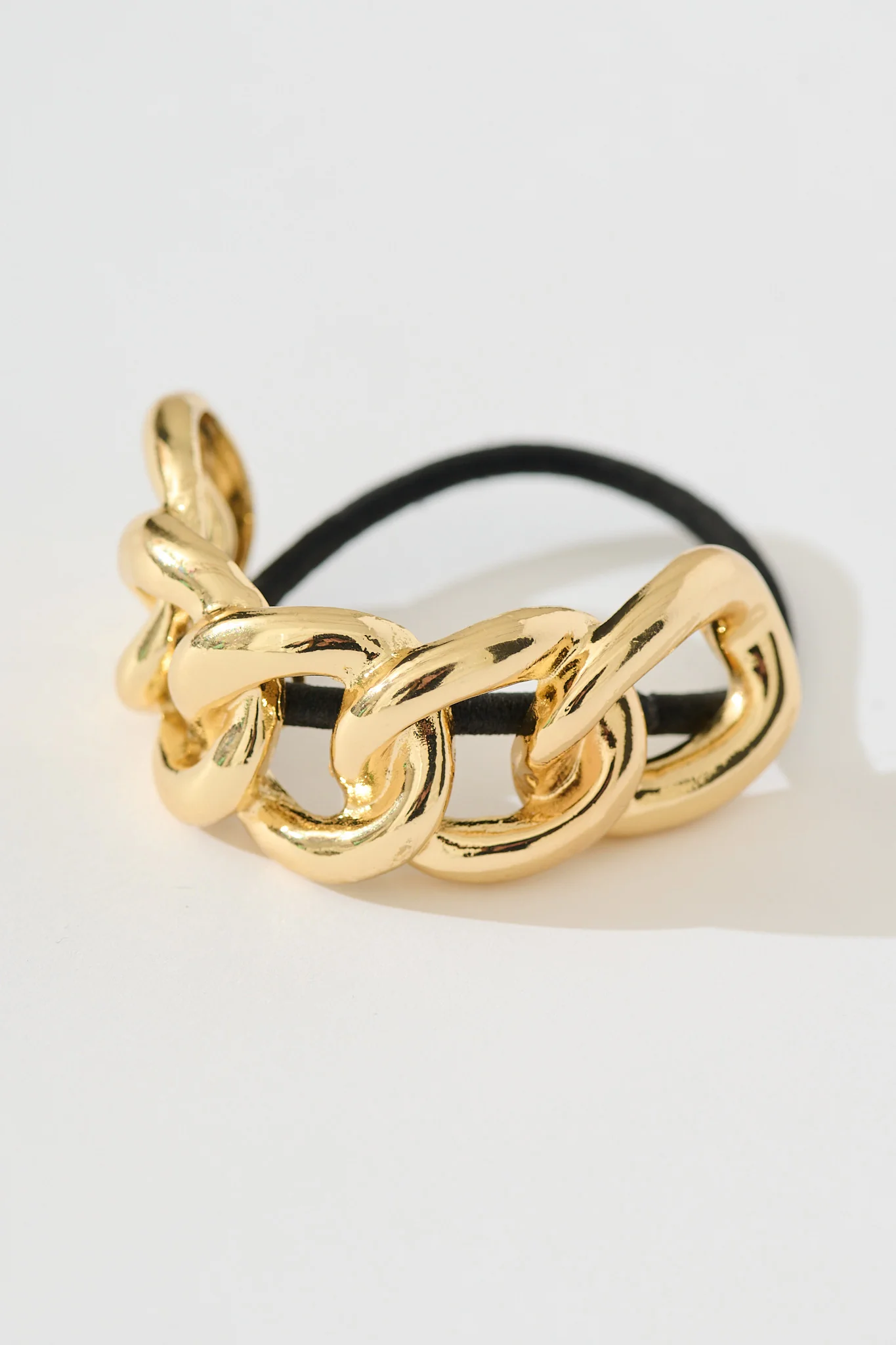 Chessa Metal Ponytail Cuff Hair Tie in Gold - Image 3