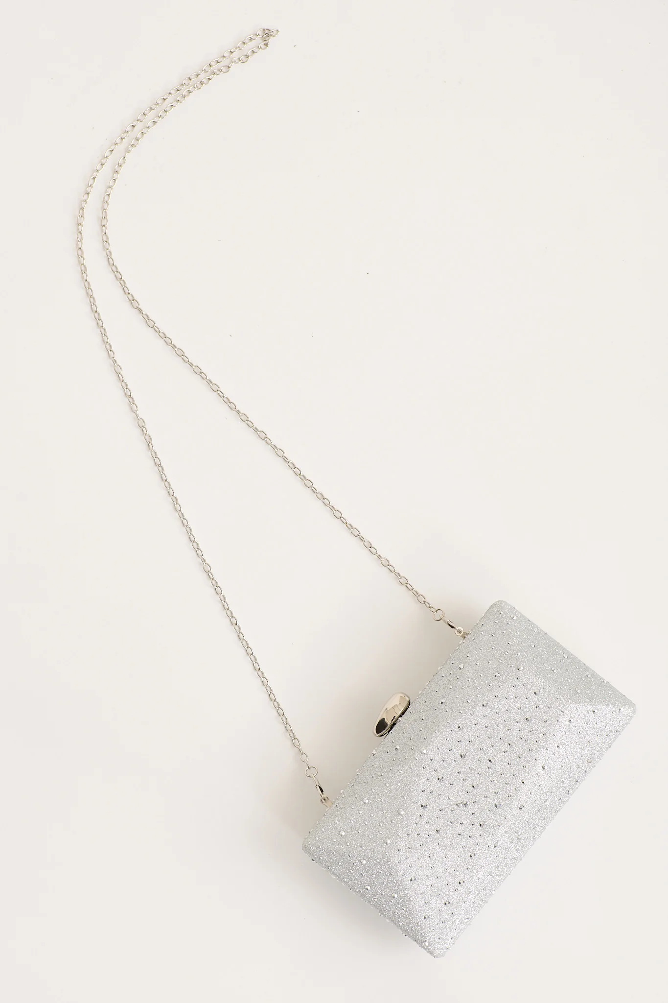 Clara Clutch Bag in Silver - Image 4