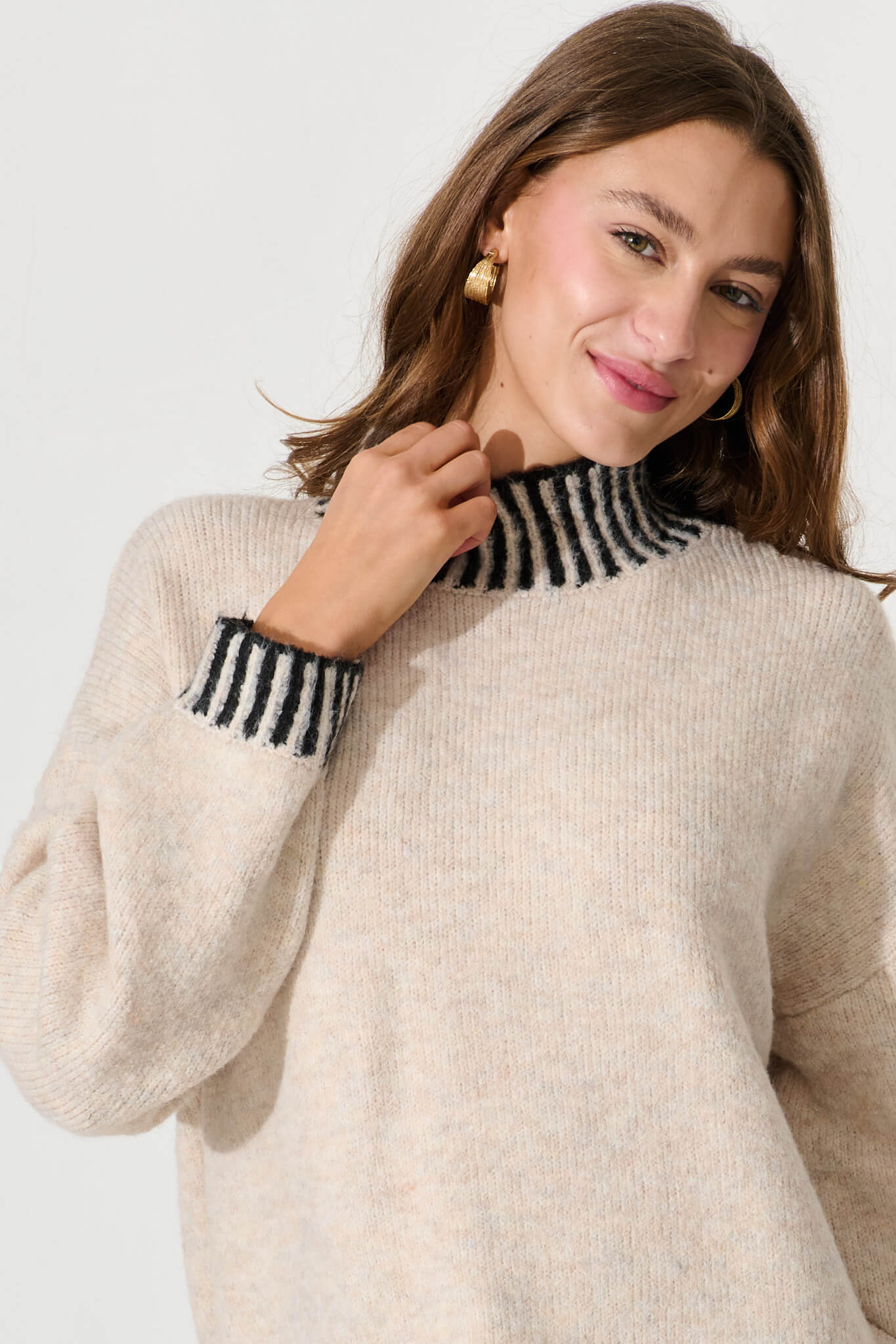 Clementine Knit In Beige Marle Wool Blend - Image 6