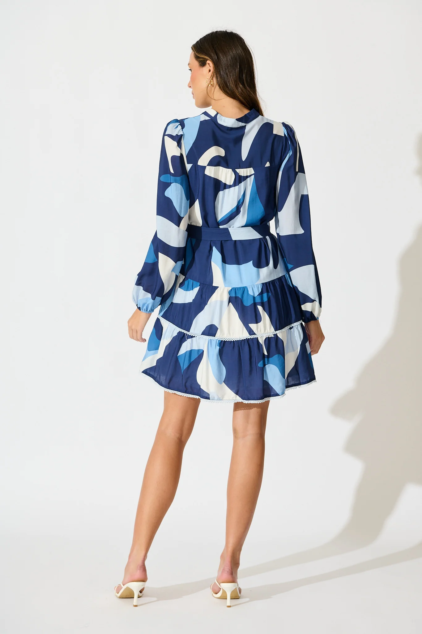 Colour Bound Dress in Navy with Blue Print - Image 4