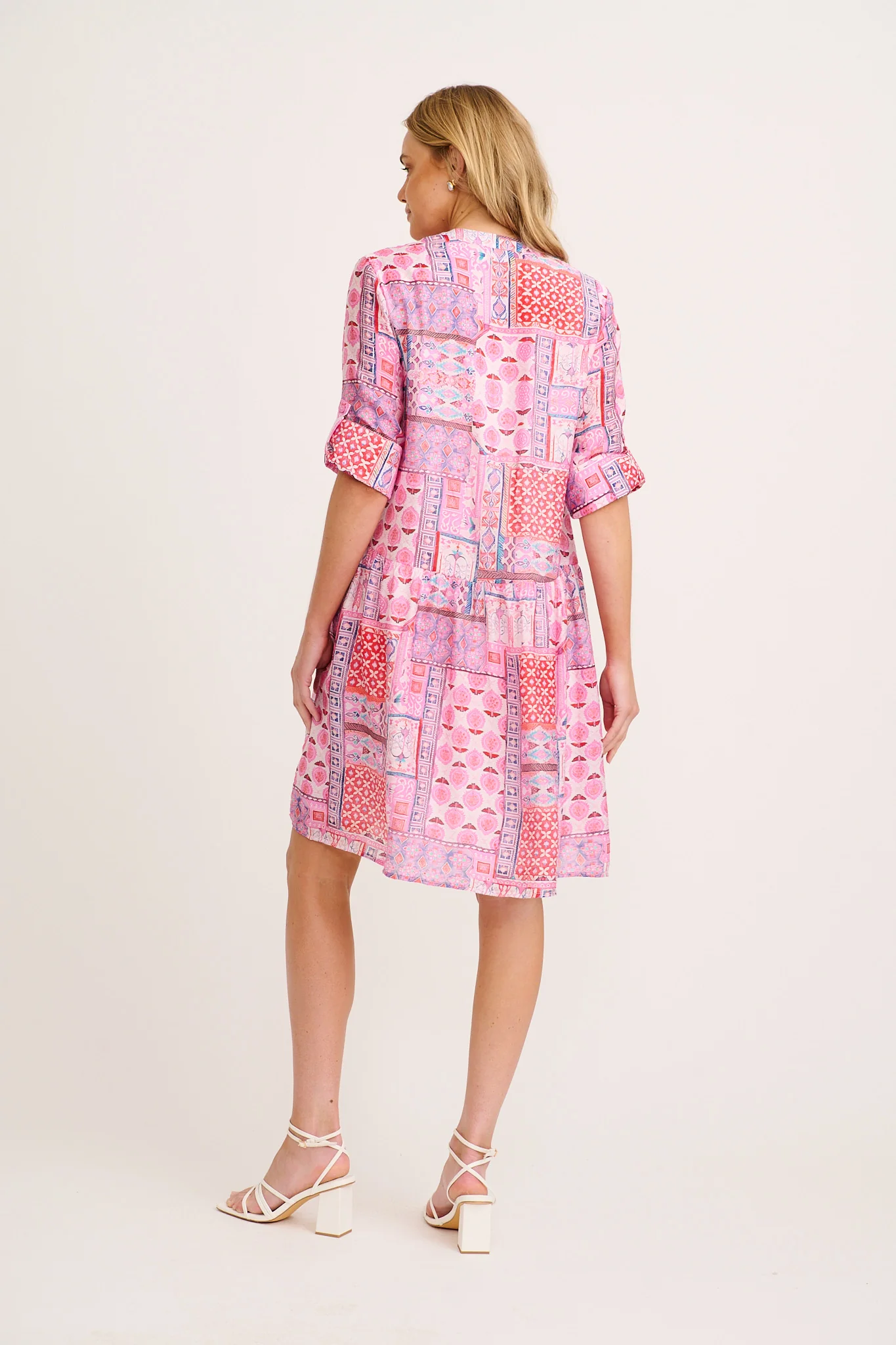 Cool Love Dress in Pink Tile Print - Image 4